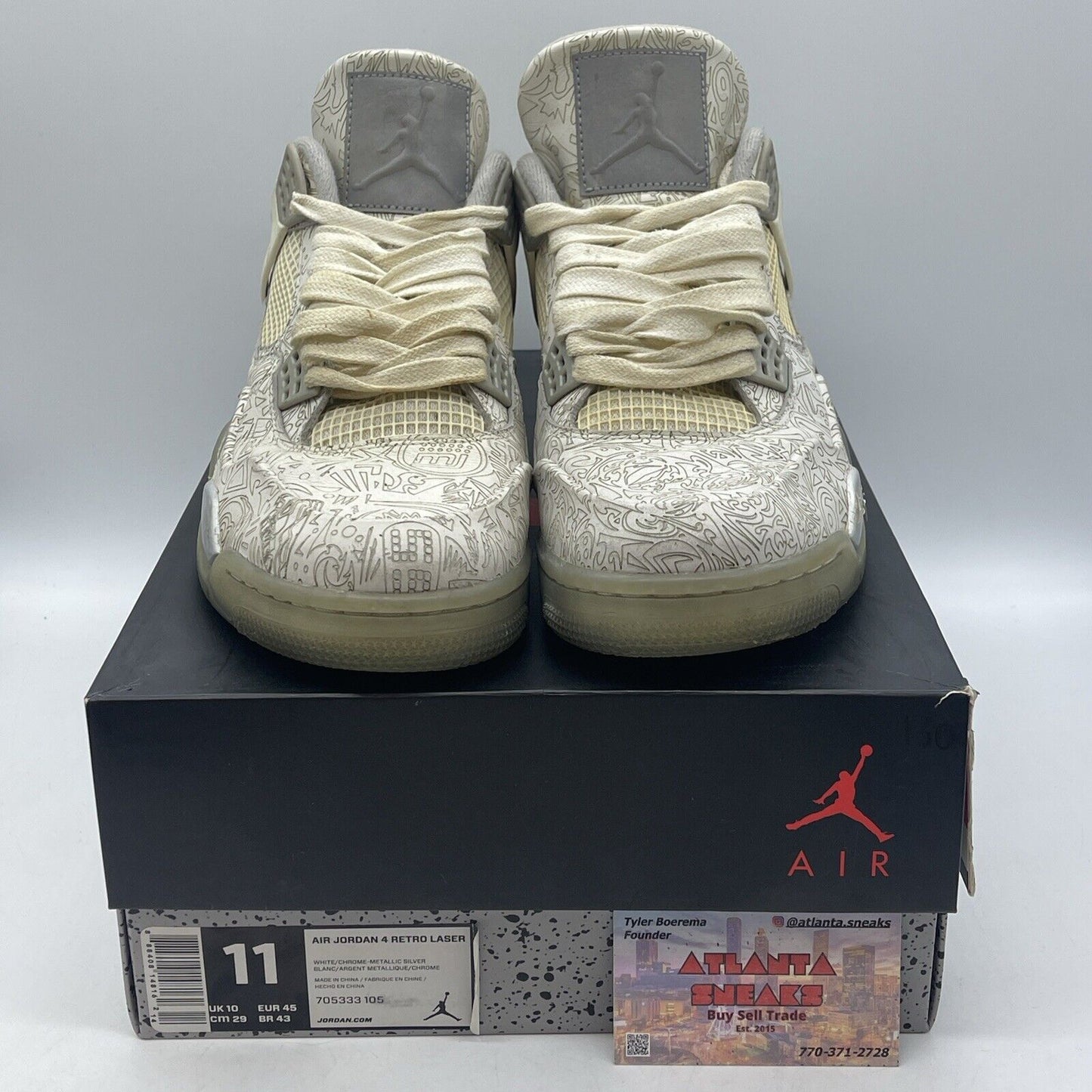 Size 11 - Air Jordan 4 Retro 30th Anniversary Laser Grey White (705333-105)