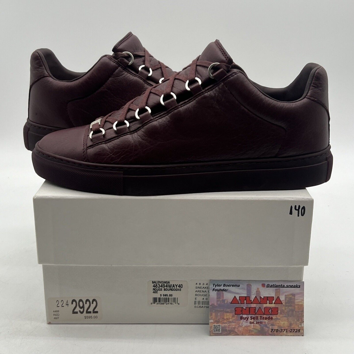 Size 9.5 - Balenciaga Arena Low Red Burgundy