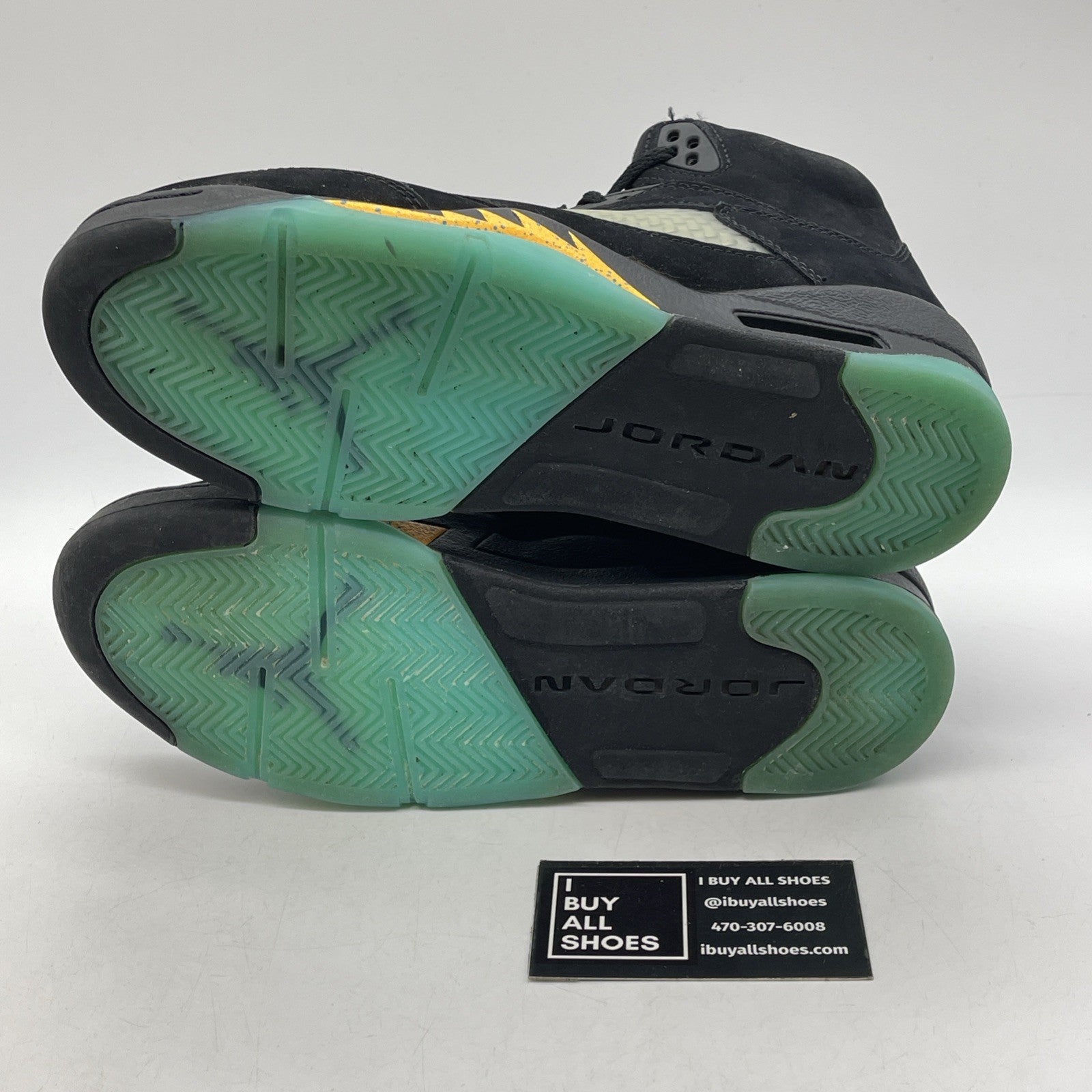 Size 6Y (GS) - Jordan 5 Retro Mid Aqua Black Yellow Suede (440888-047)