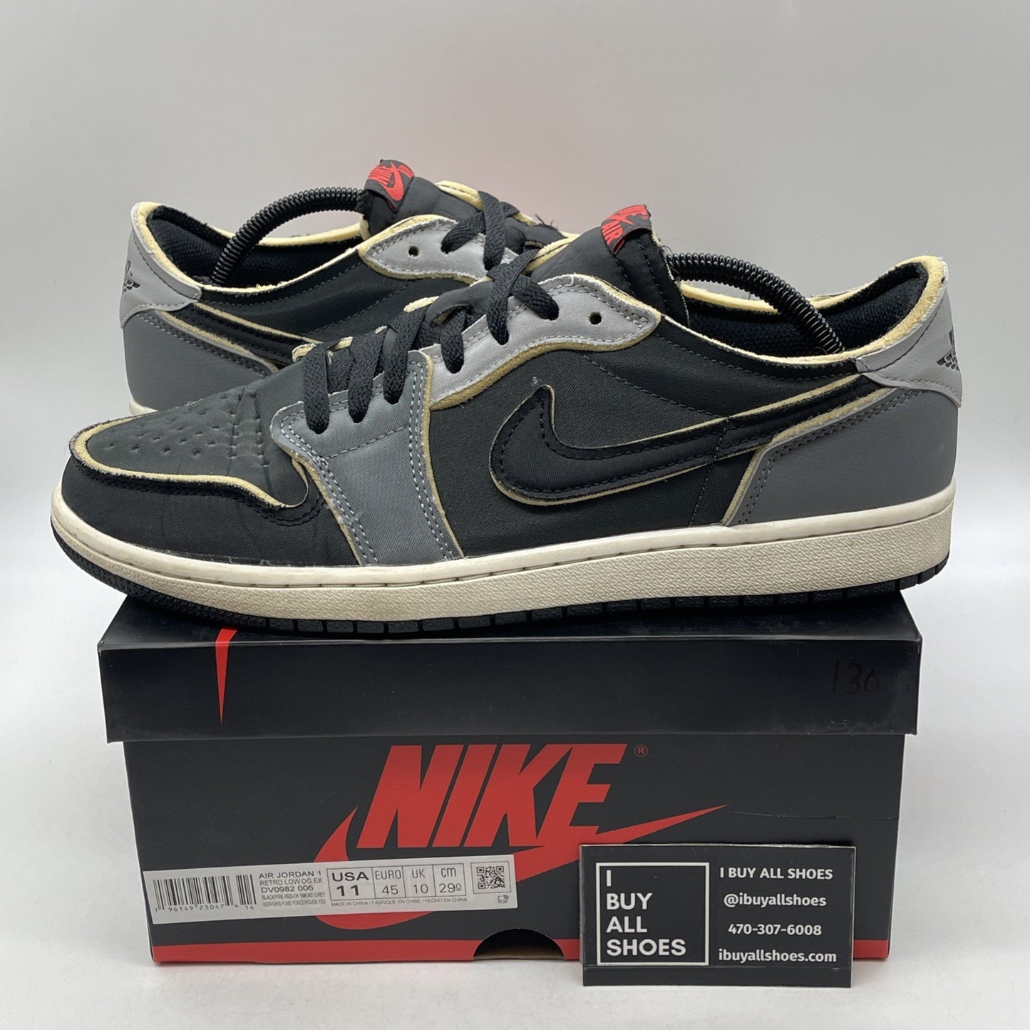 Size 11 - Air Jordan 1 Retro Low OG EX Dark Smoke Gray 2022 (DV0982-006)