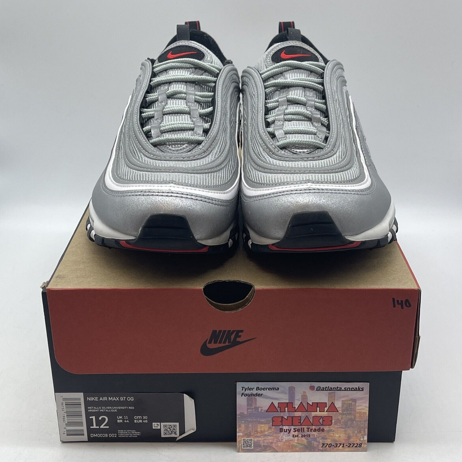 Size 12 - Nike Air Max 97 OG Silver Bullet 2022 White Black (DM0028-002)