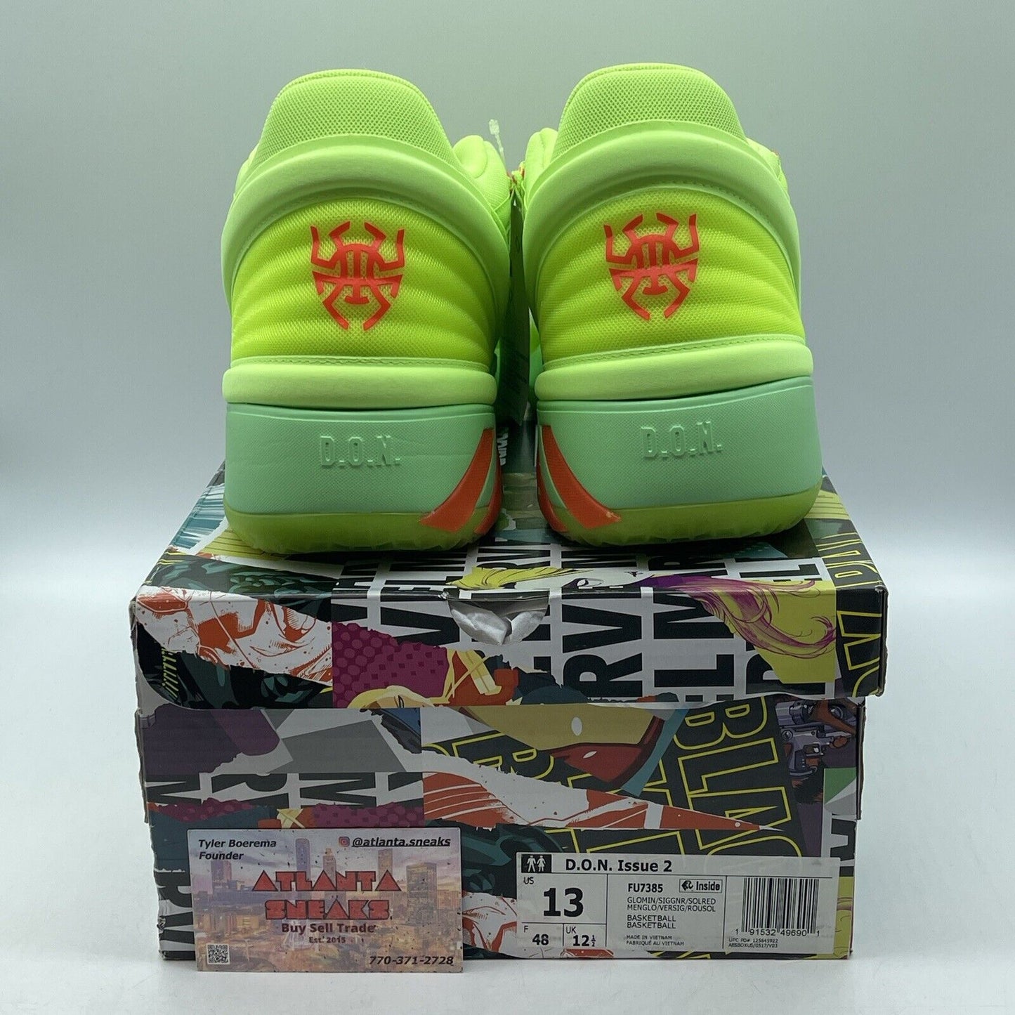 Size 13 - adidas Marvel x D.O.N. Issue #2 Glow Mint Yellow Suede (FU7385)