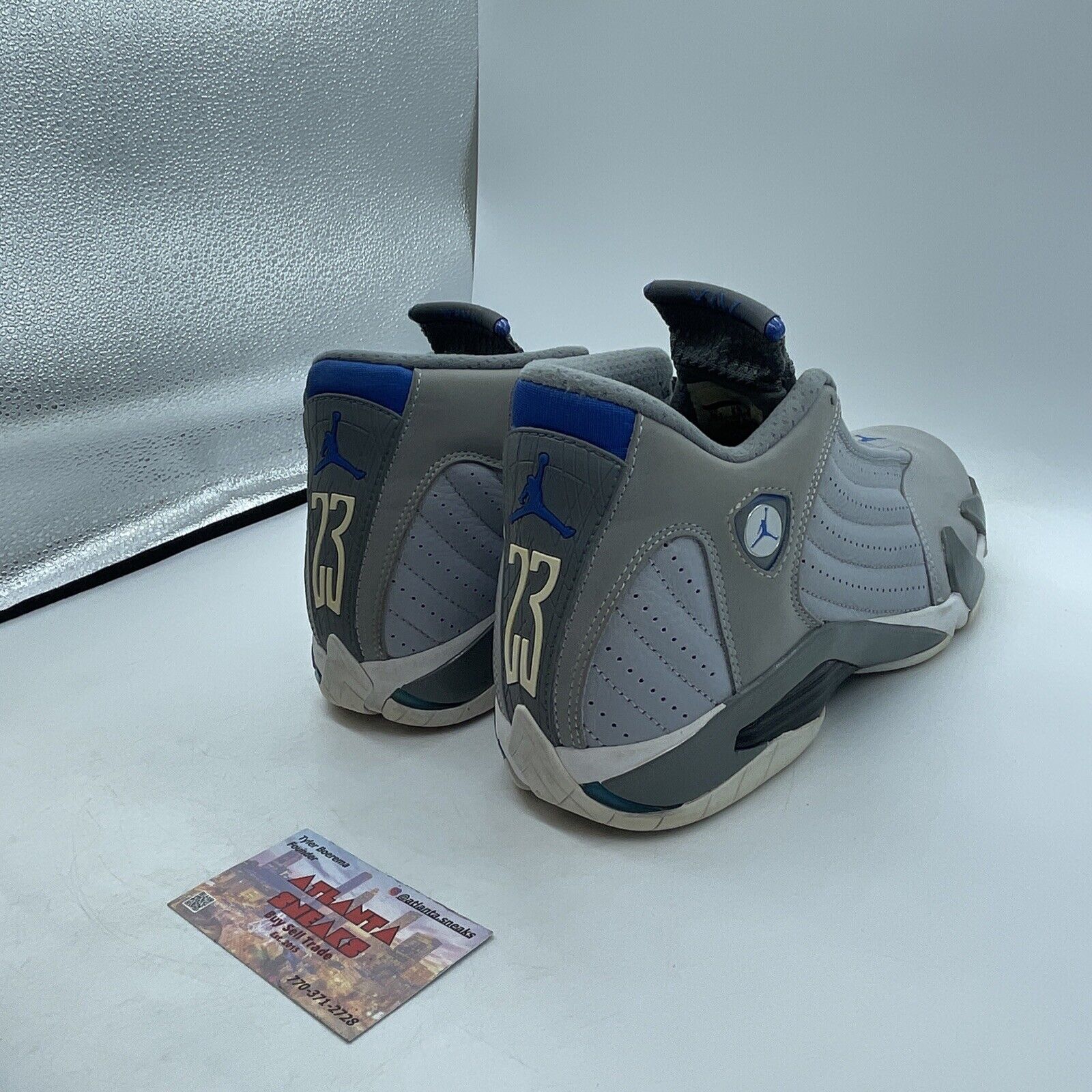 Size 10.5 - Air Jordan 14 Retro Wolf Grey Blue White Black (487471-004)