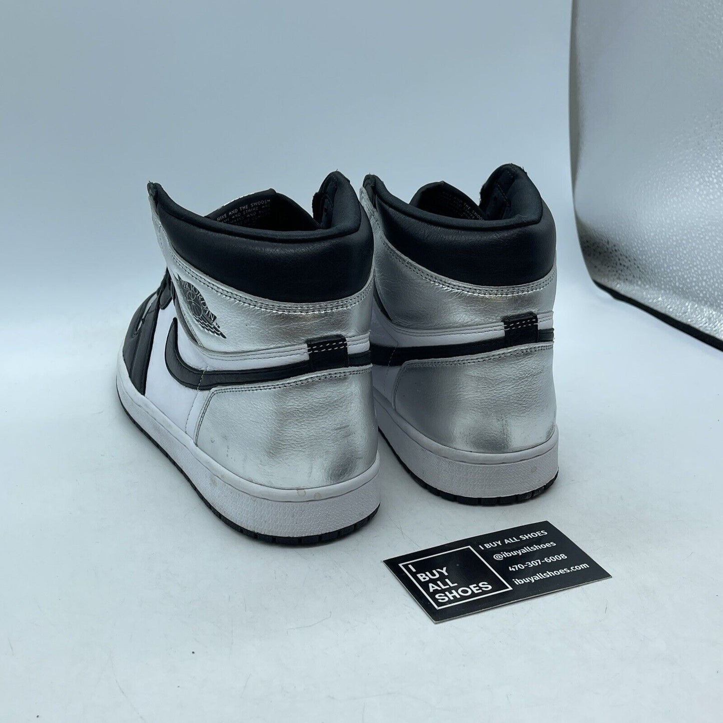 Size 11 - Jordan 1 High OG Metallic Silver White Black Leather (CD0461-001)