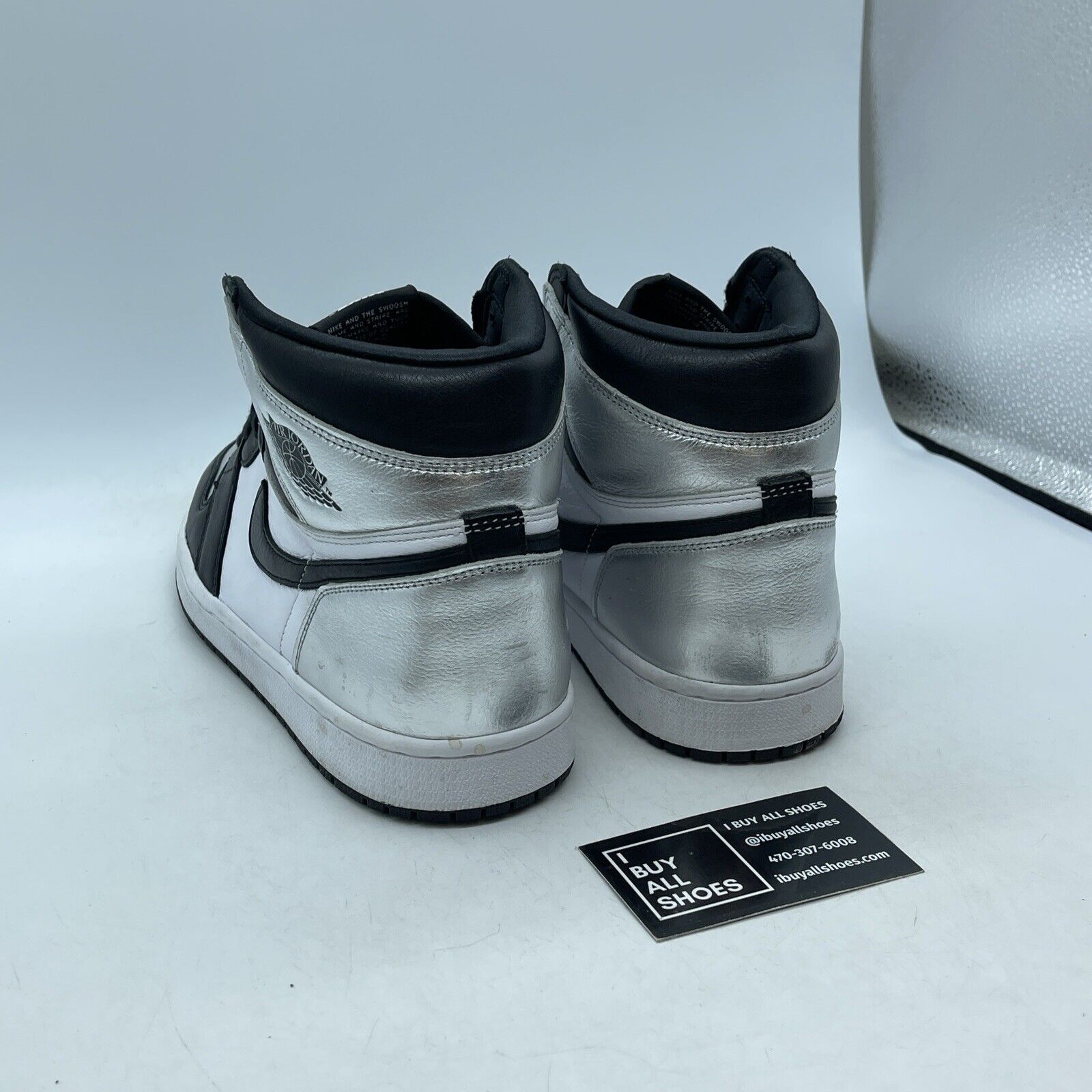 Size 11 - Jordan 1 High OG Metallic Silver White Black Leather (CD0461-001)