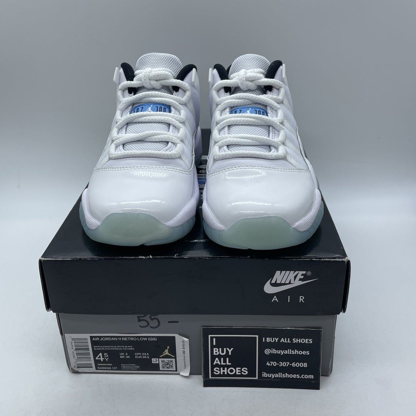 Size 4.5Y - Air Jordan 11 Retro Low Legend Blue (528896-117)