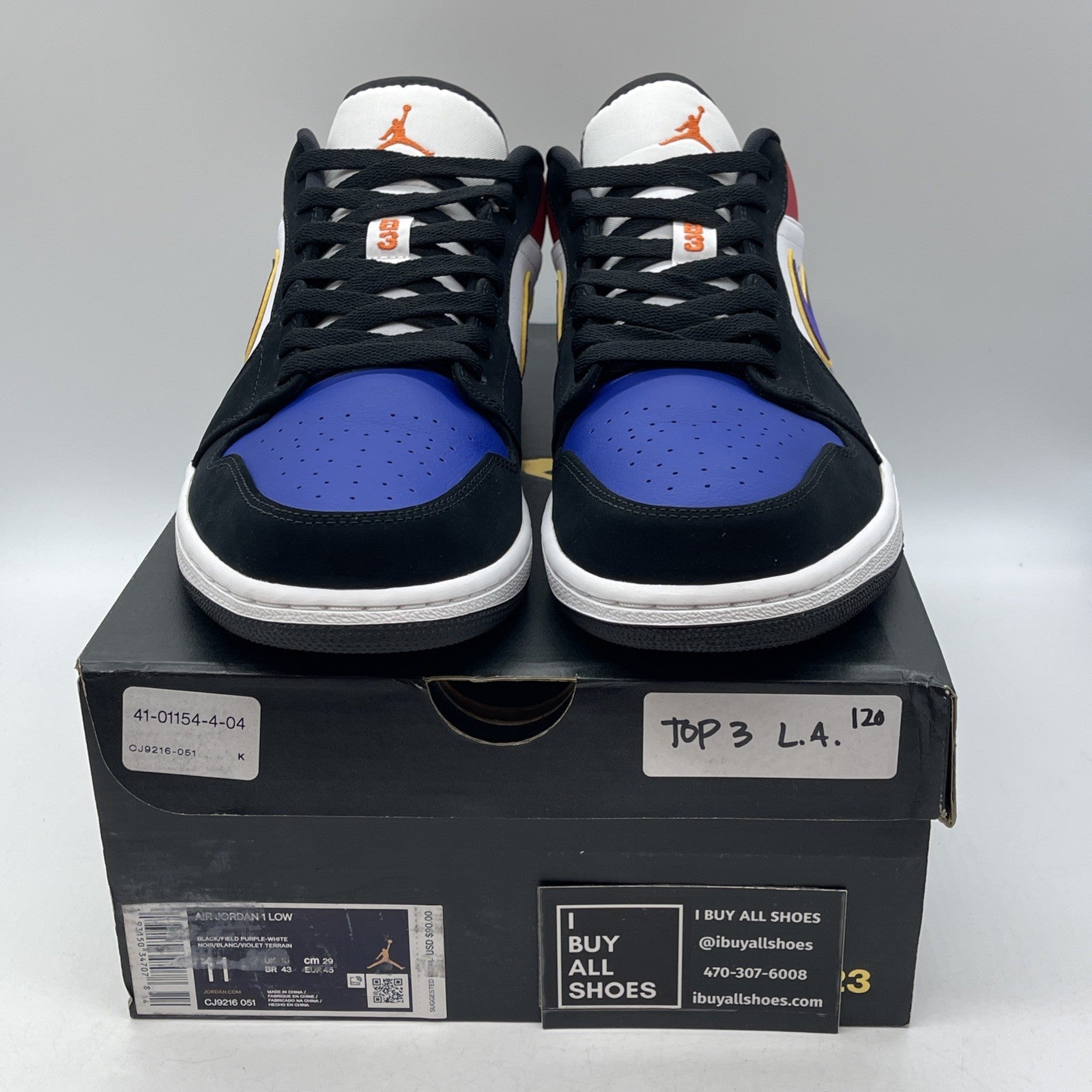 Size 11 - Air Jordan 1 Low Rivals Black White Suede Leather (CJ9216-051)