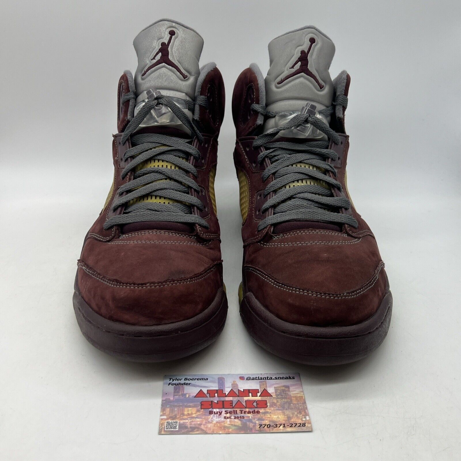 Size 14 - Air Jordan 5 Retro LS 2006 Burgundy Grey Suede  (314259-602)