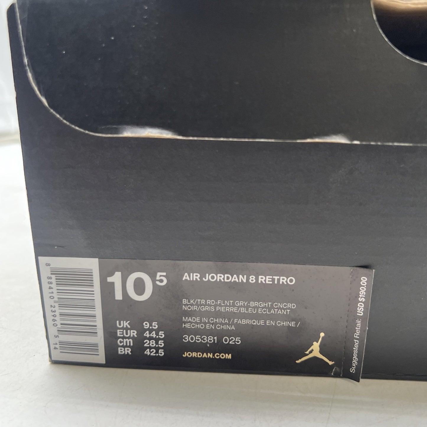 Size 10.5 - Air Jordan 8 Retro Aqua 2015 (305381-025)
