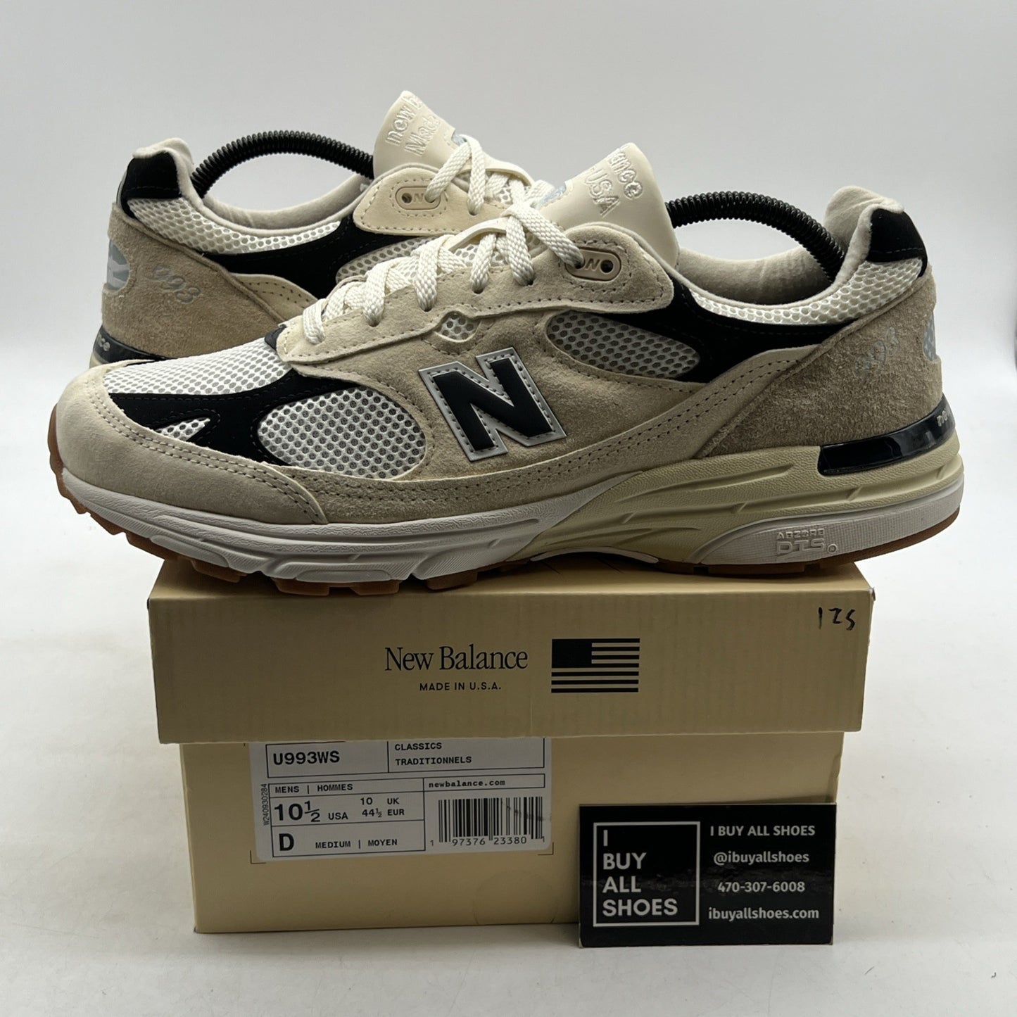 Size 10.5 - New Balance Teddy Santis x 993 Made in USA Sea Salt Black (U993WS)