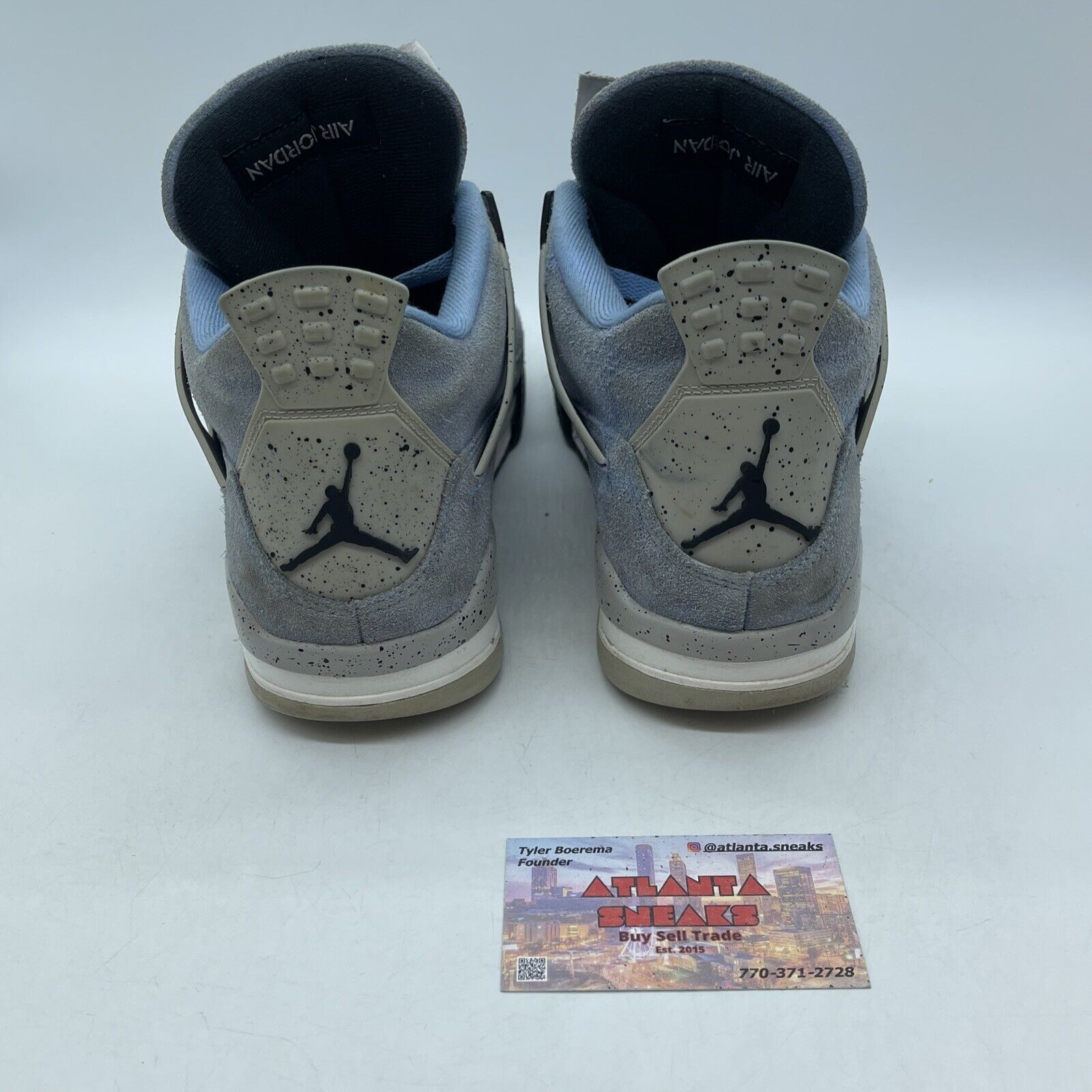 Size 9 - Jordan 4 Retro Mid University Blue Black Grey White Suede (CT8527-400)