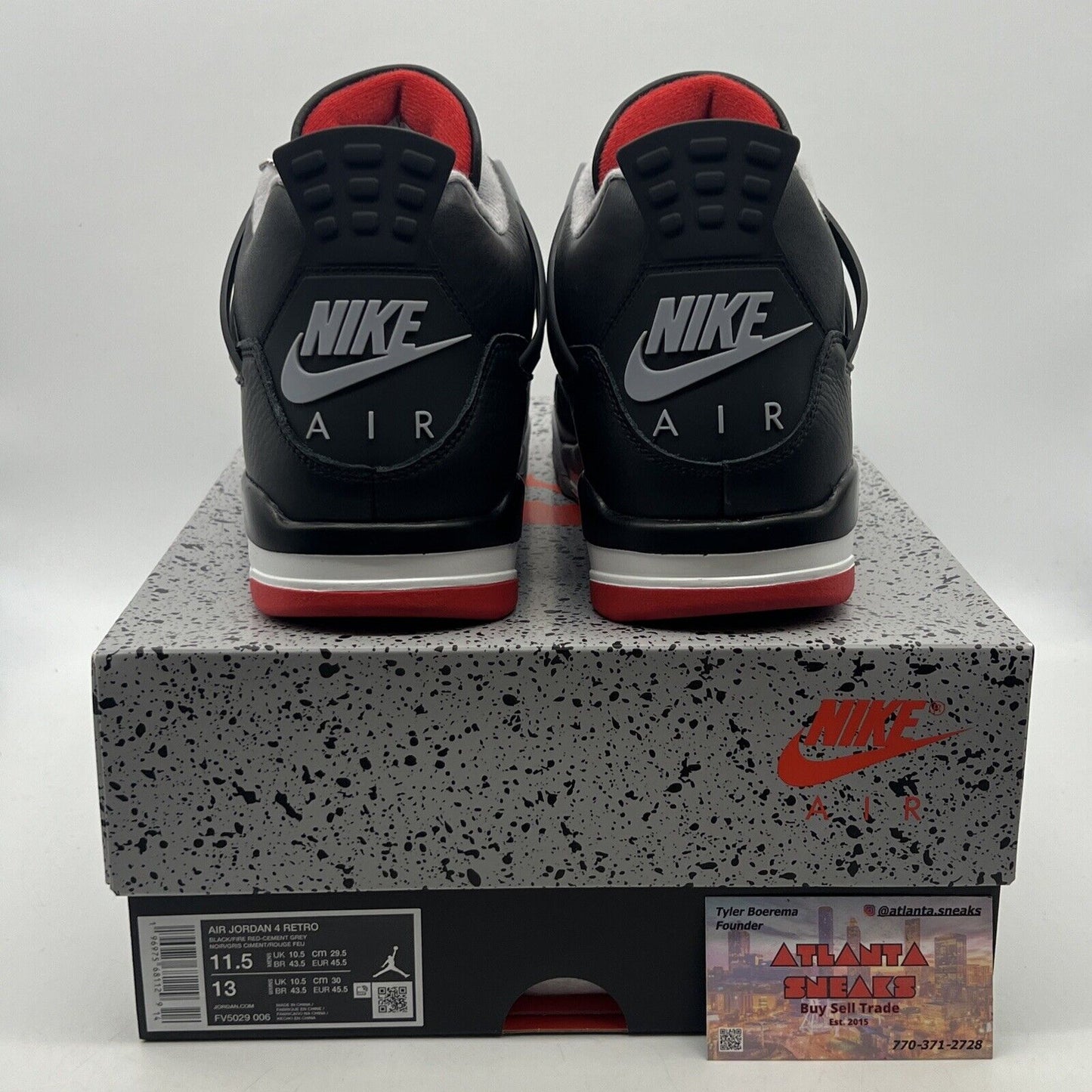 Size 11.5 - Air Jordan 4 Retro Bred Reimagined Black Red Grey (FV5029-006)