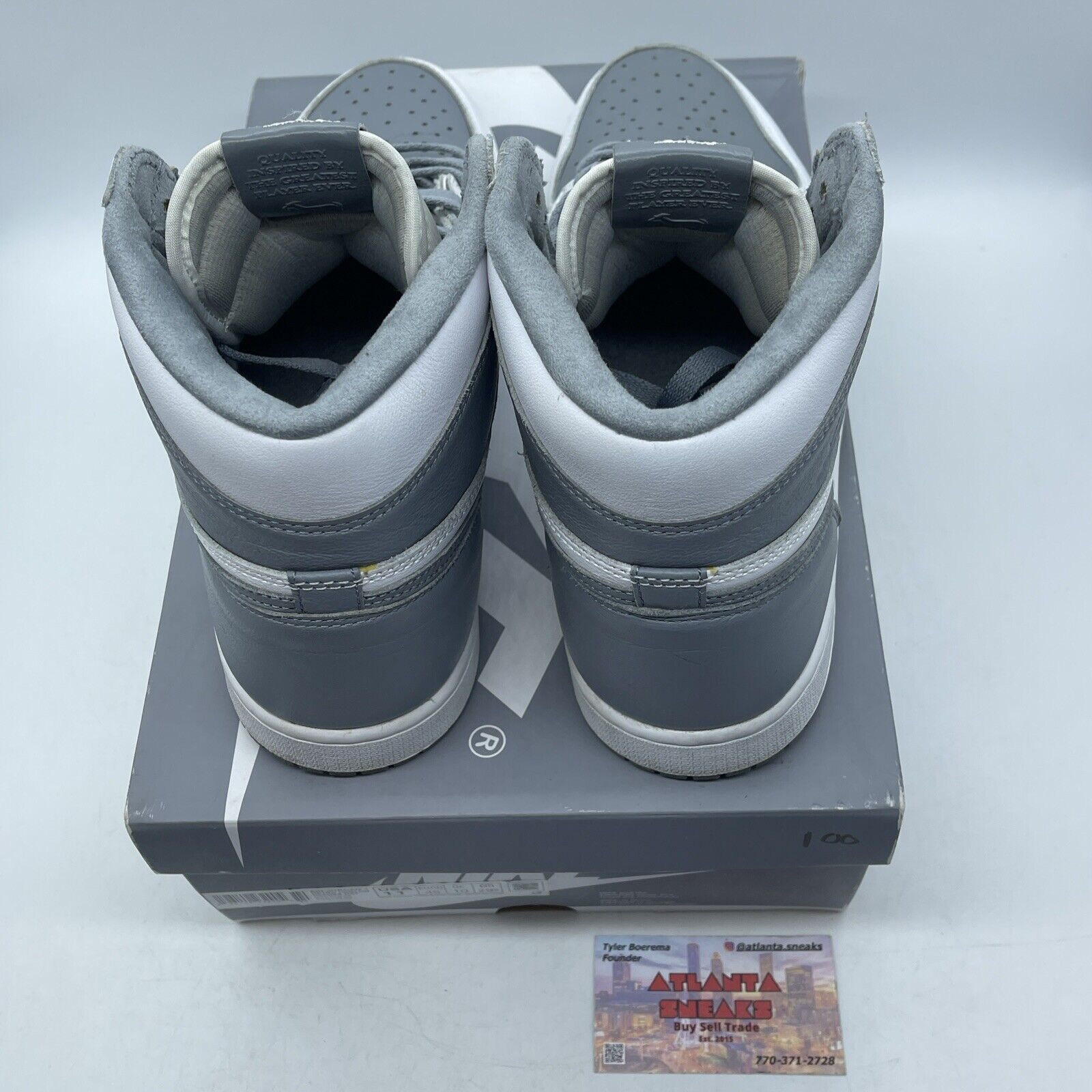 Size 11 - Jordan 1 Retro High OG Stealth Grey White Leather (555088-037)