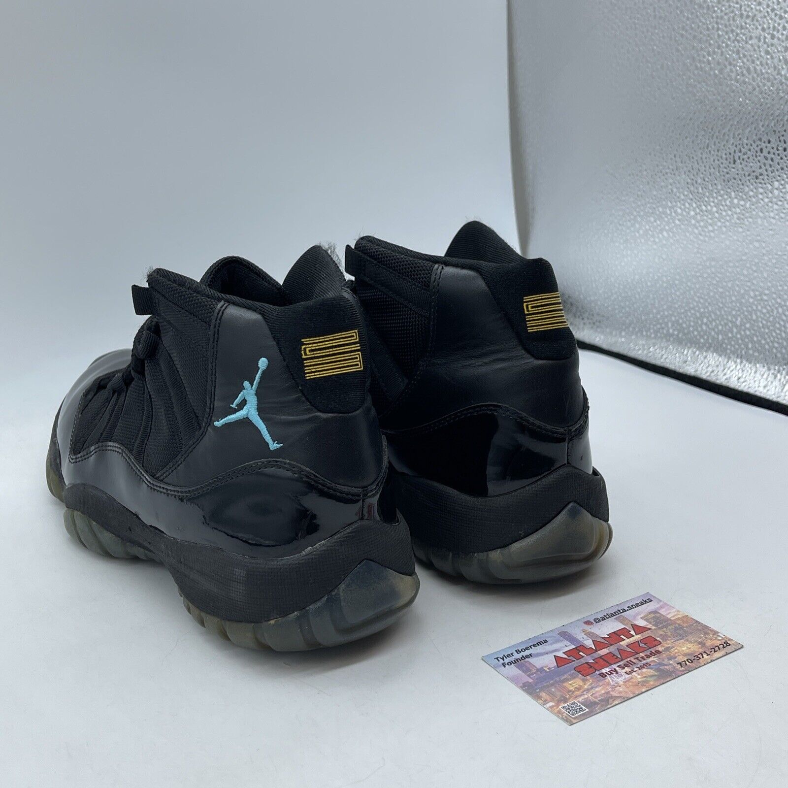 Size 9.5 - Jordan 11 Retro High Gamma Blue Yellow Black Leather (378037-006)