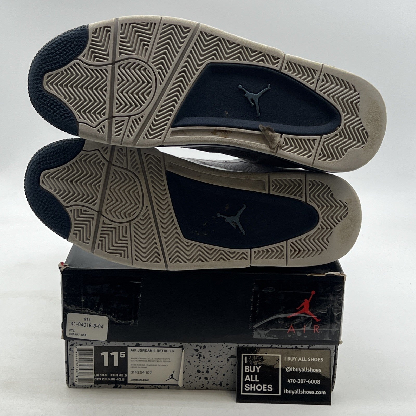 Size 11.5 - Air Jordan 4 Retro LS Columbia (314254-107)
