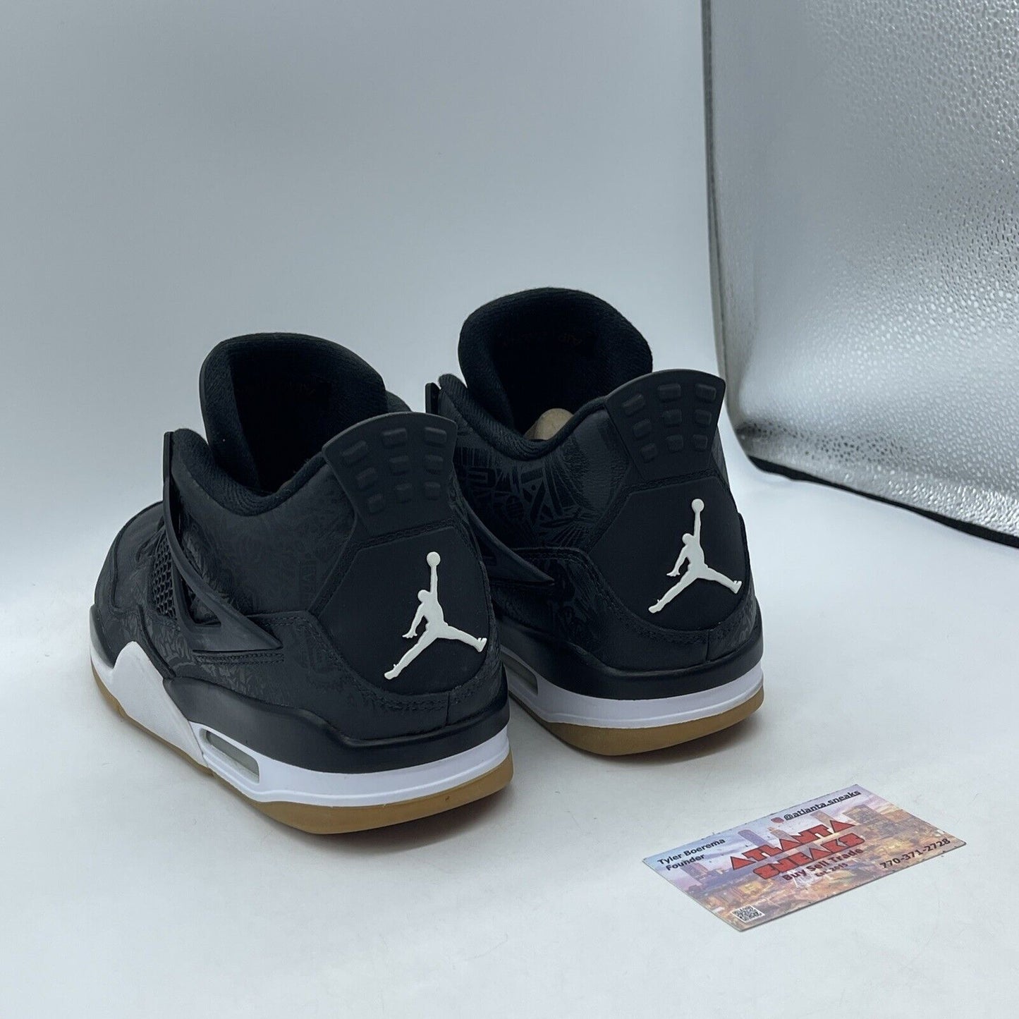 Size 10 - Jordan 4 Retro Laser 30th Anniversary White Black Leather (CI1184-001)