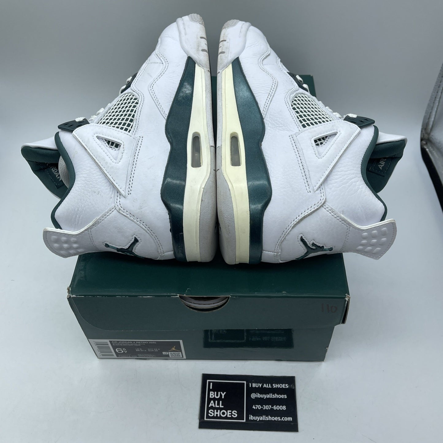 Size 6.5Y - Air Jordan 4 Retro Oxidized Green White Leather (FQ8213-103)