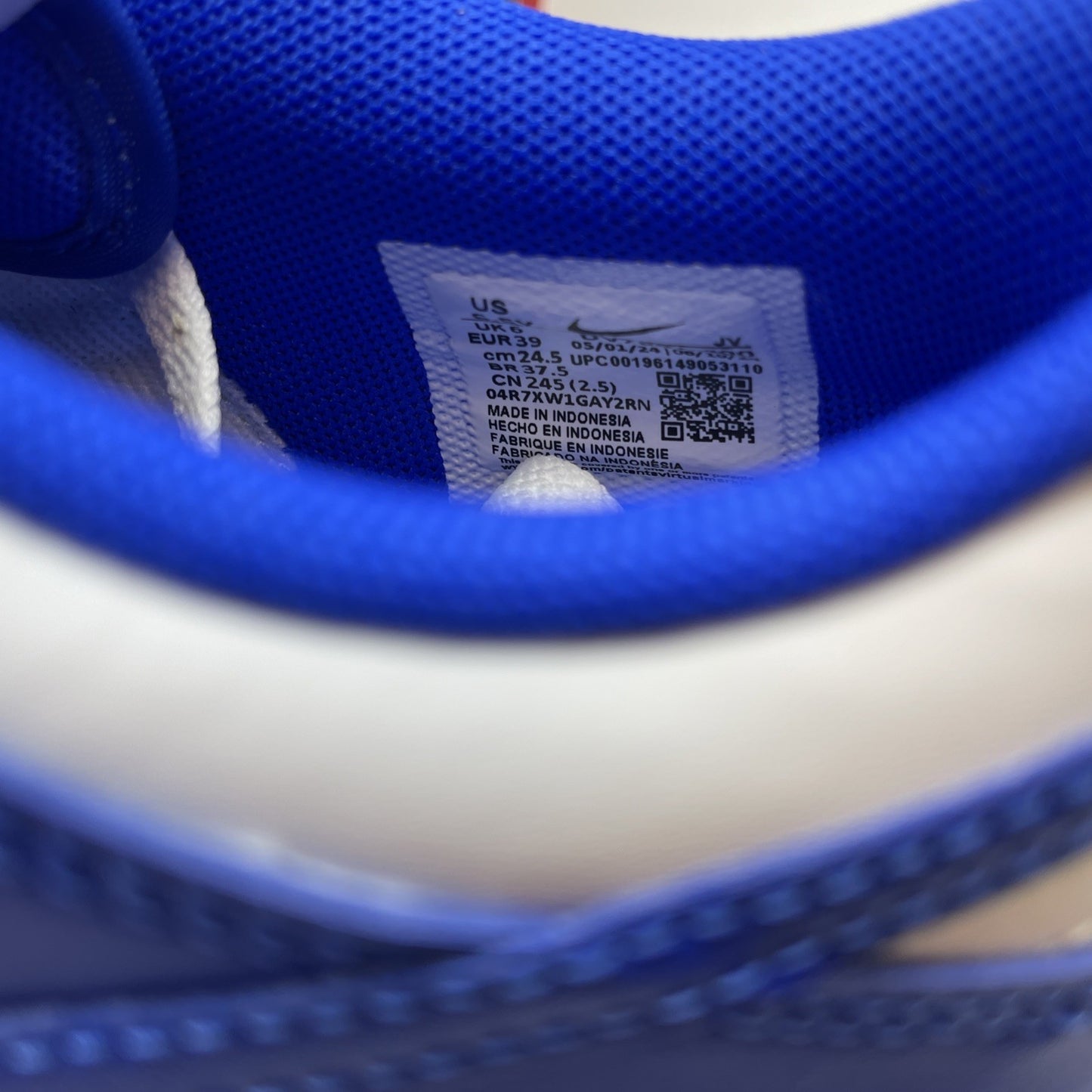 Size 6.5Y - Nike Dunk Low Racer Blue White Leather (DV7067-400)