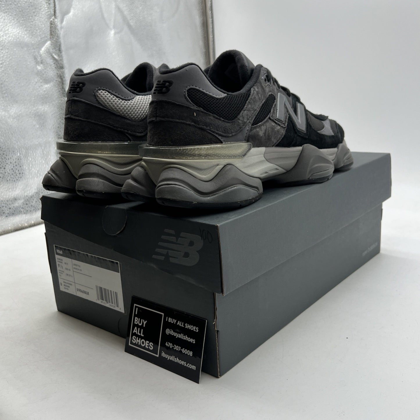 Size 9.5 - New Balance 9060 Black Castlerock (U9060BLK)