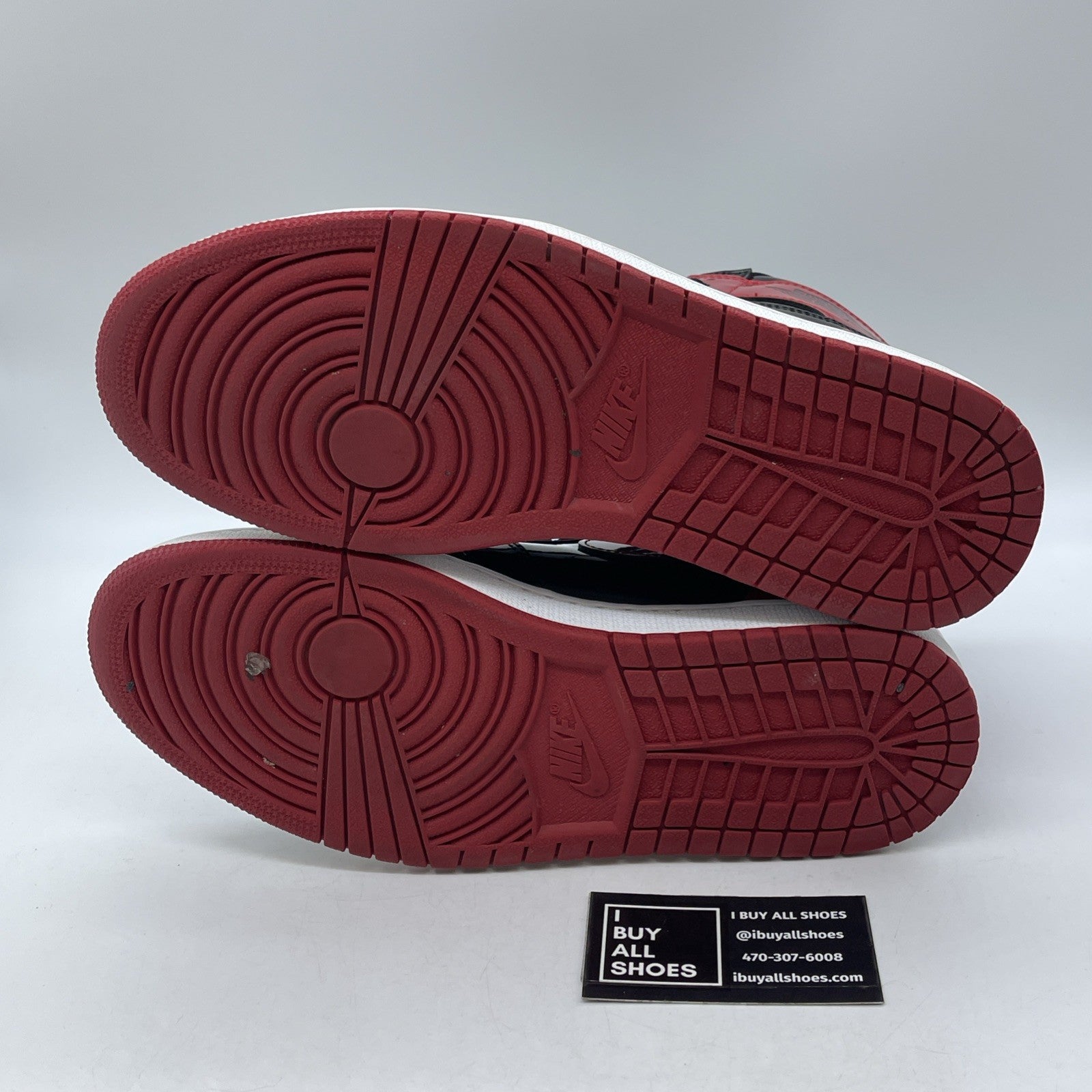 Size 10 - Jordan 1 Retro OG High Patent Bred Red Black Leather (555088-063)