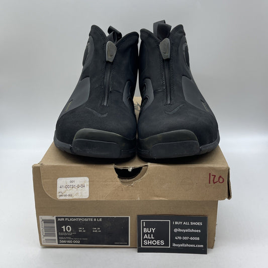 Size 10 - Nike Air Flightposite 2 LE 2009 KG Black Suede Leather (386160-002)