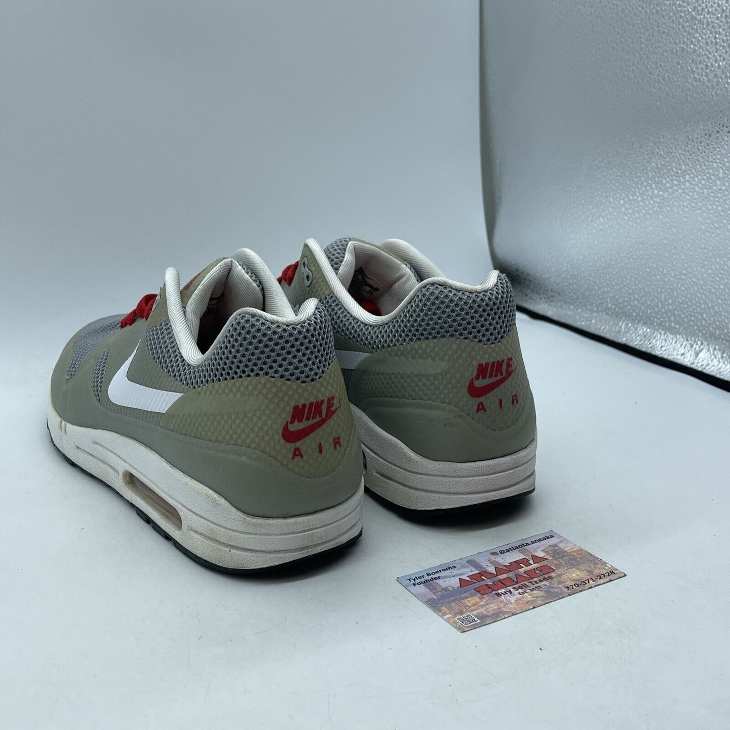 Size 12 - Nike Air Max 1 Fuse Matte Silver White Leather Suede (543213-016)