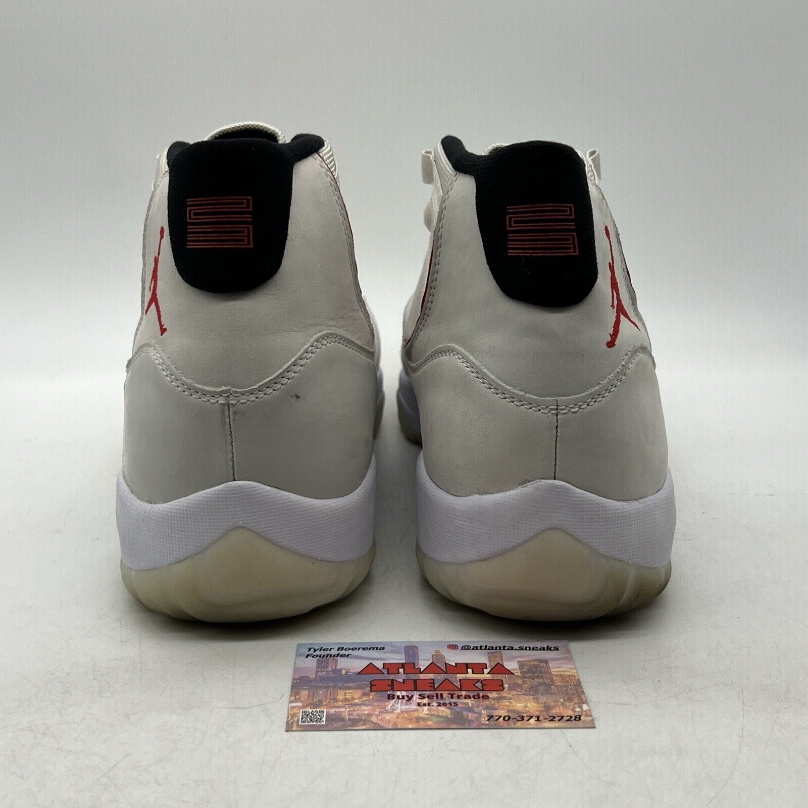 Size 14 - Air Jordan 11 Retro Platinum Tint Red White Leather (378037-016)