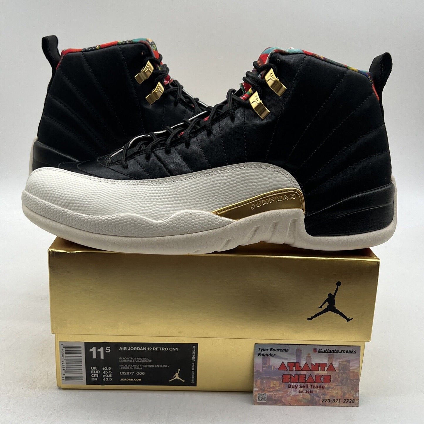 Size 11.5 - Air Jordan 12 Retro 2019 Chinese New Year White Black (CI2977-006)