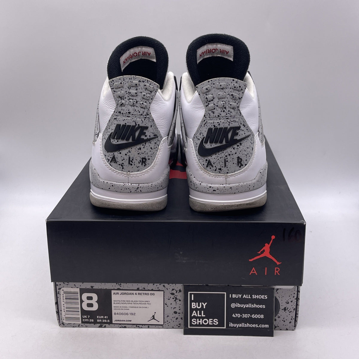 Size 8 - Air Jordan 4 Retro OG Mid White Cement (840606-192)