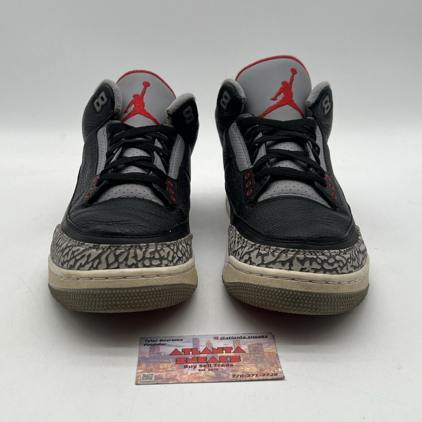 Size 13 - Jordan 3 Retro OG Mid Black Cement Grey Leather White (854262-001)