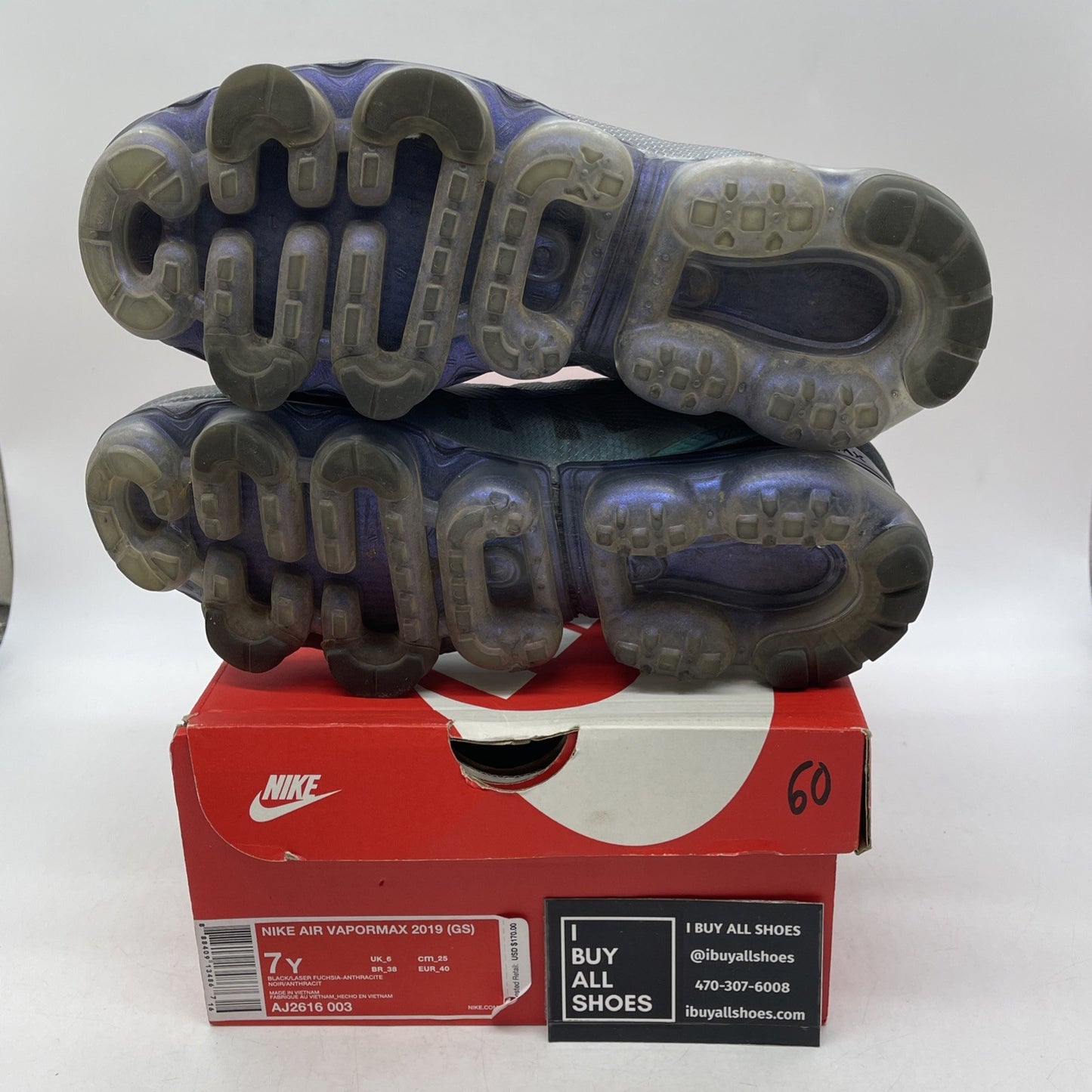 Size 7Y (GS) - Nike Air VaporMax 2019 Low Throwback Future (AJ2616-003)