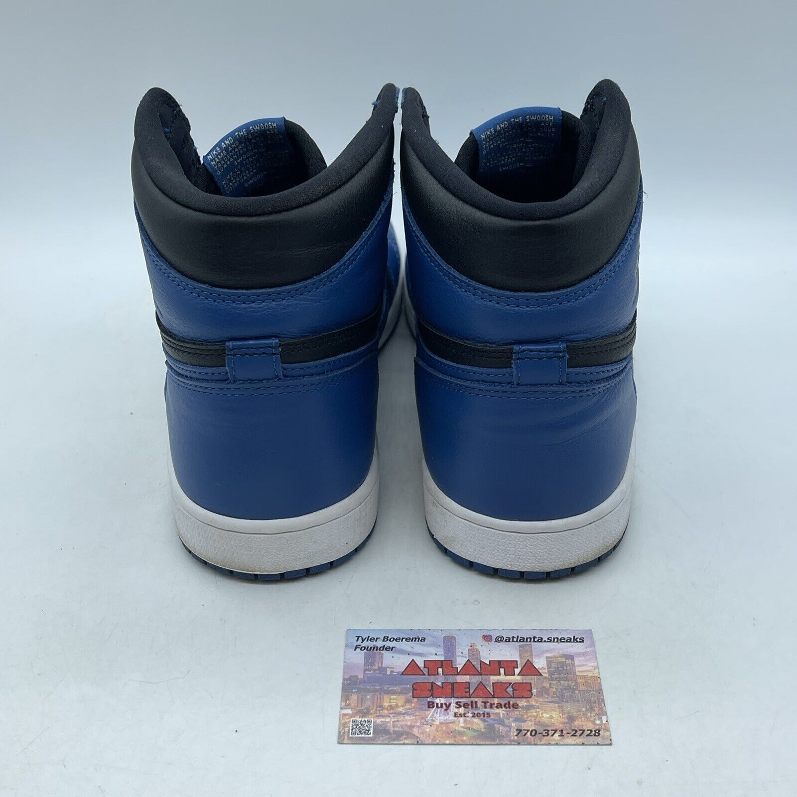 Size 11 - Jordan 1 Retro OG High Dark Marina Blue Black Leather (555088-404)