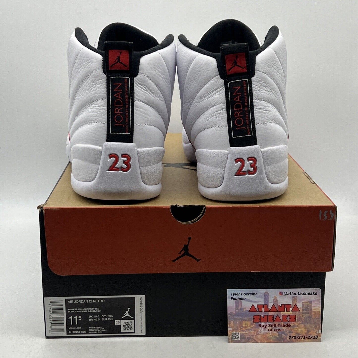 Size 11.5 - Air Jordan 12 Retro Twist White Red Black Leather  (CT8013-106)