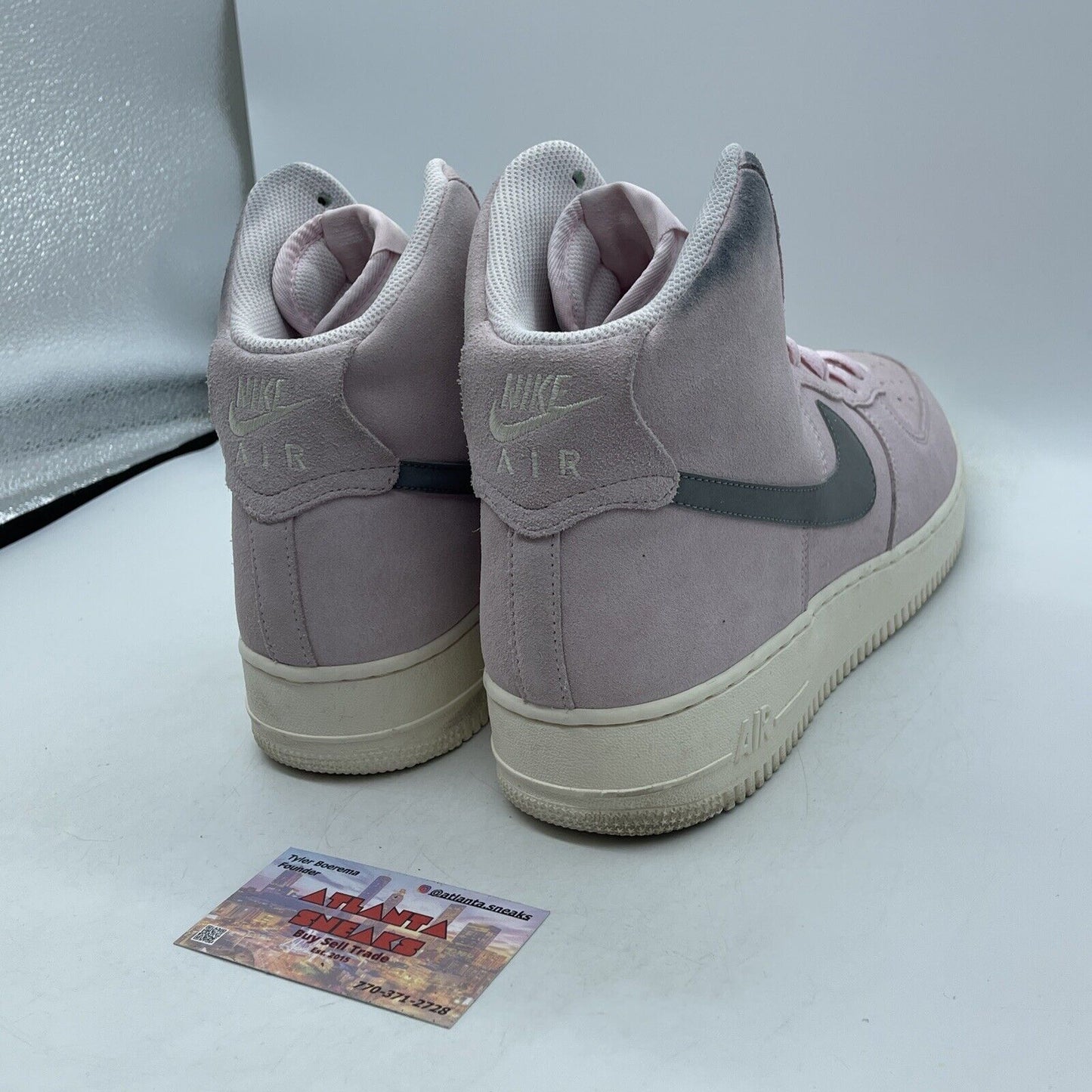 Size 12 - Nike Air Force 1 '07 High Arctic Pink Grey Suede White (315121-611)