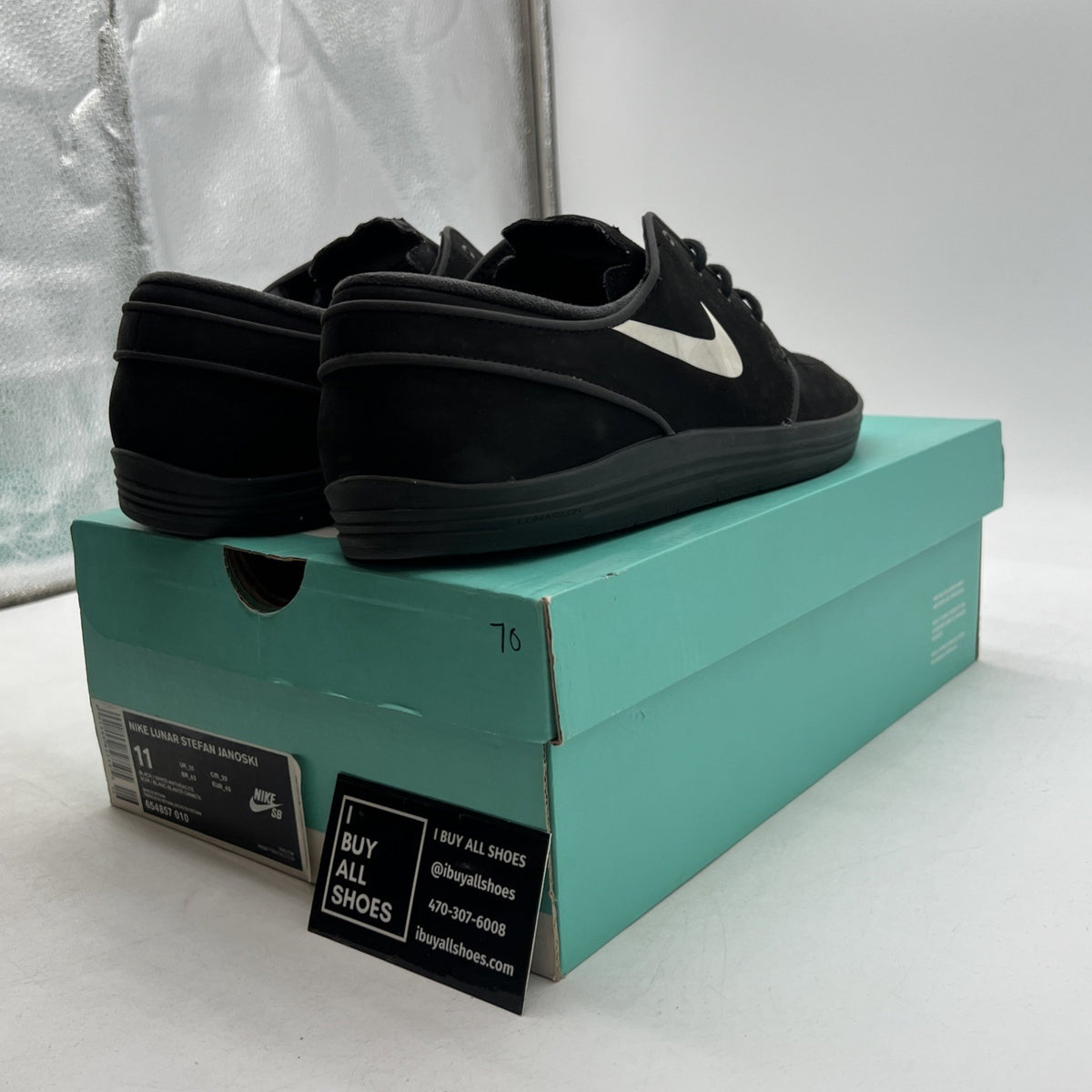 Size 11 - Nike Lunar Stefan Janoski Black (654857-010)