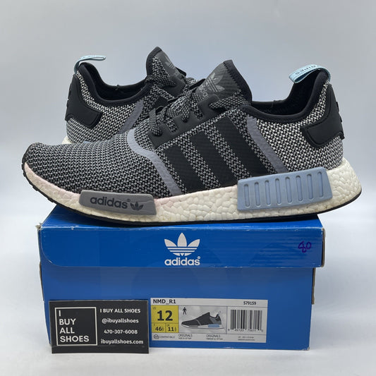 Size 12 - adidas NMD_R1 Clear Blue Grey Black Suede Leather (S79159)