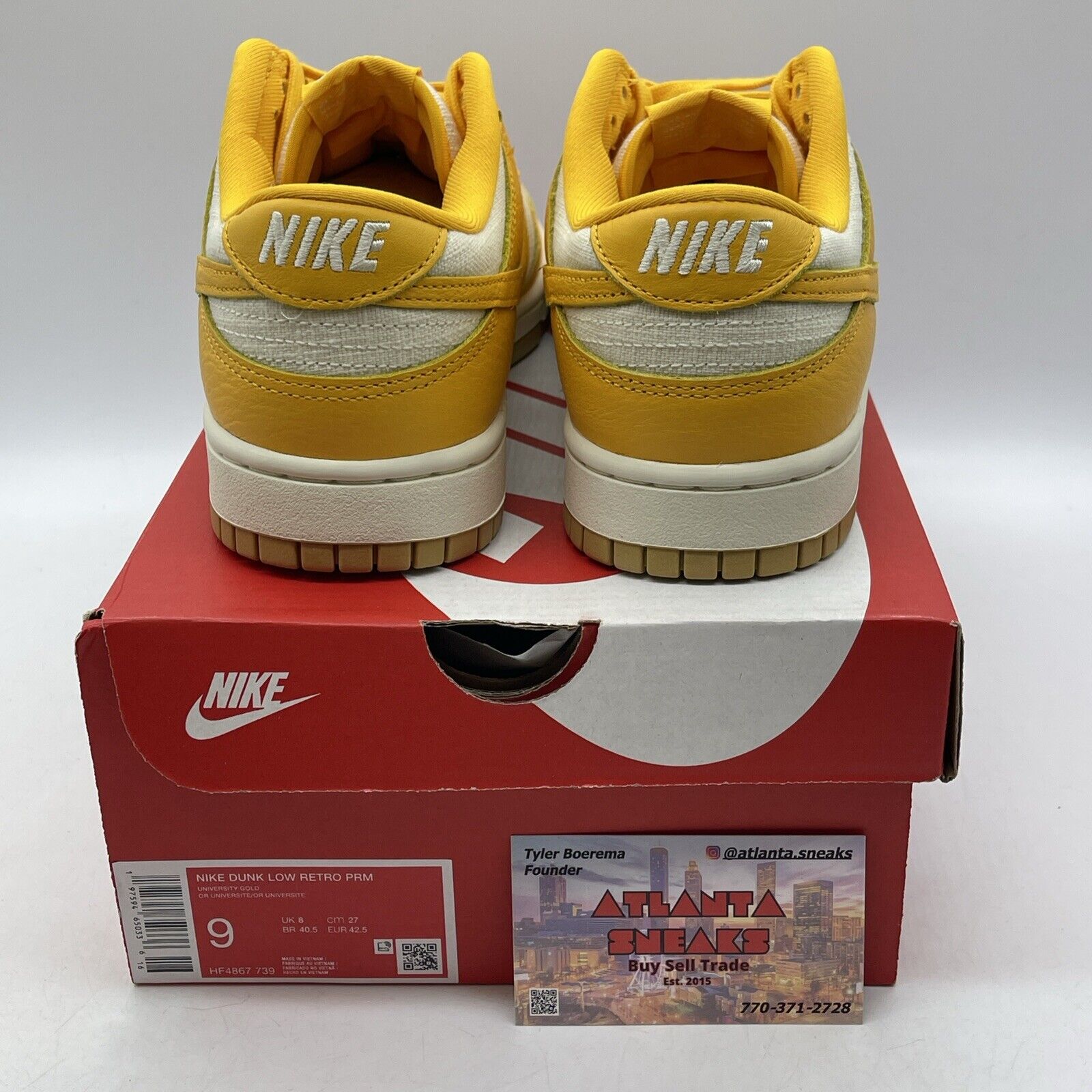 Size 9 - Nike Dunk Low University Gold/Soft Yellow White Suede (HF4867-739)