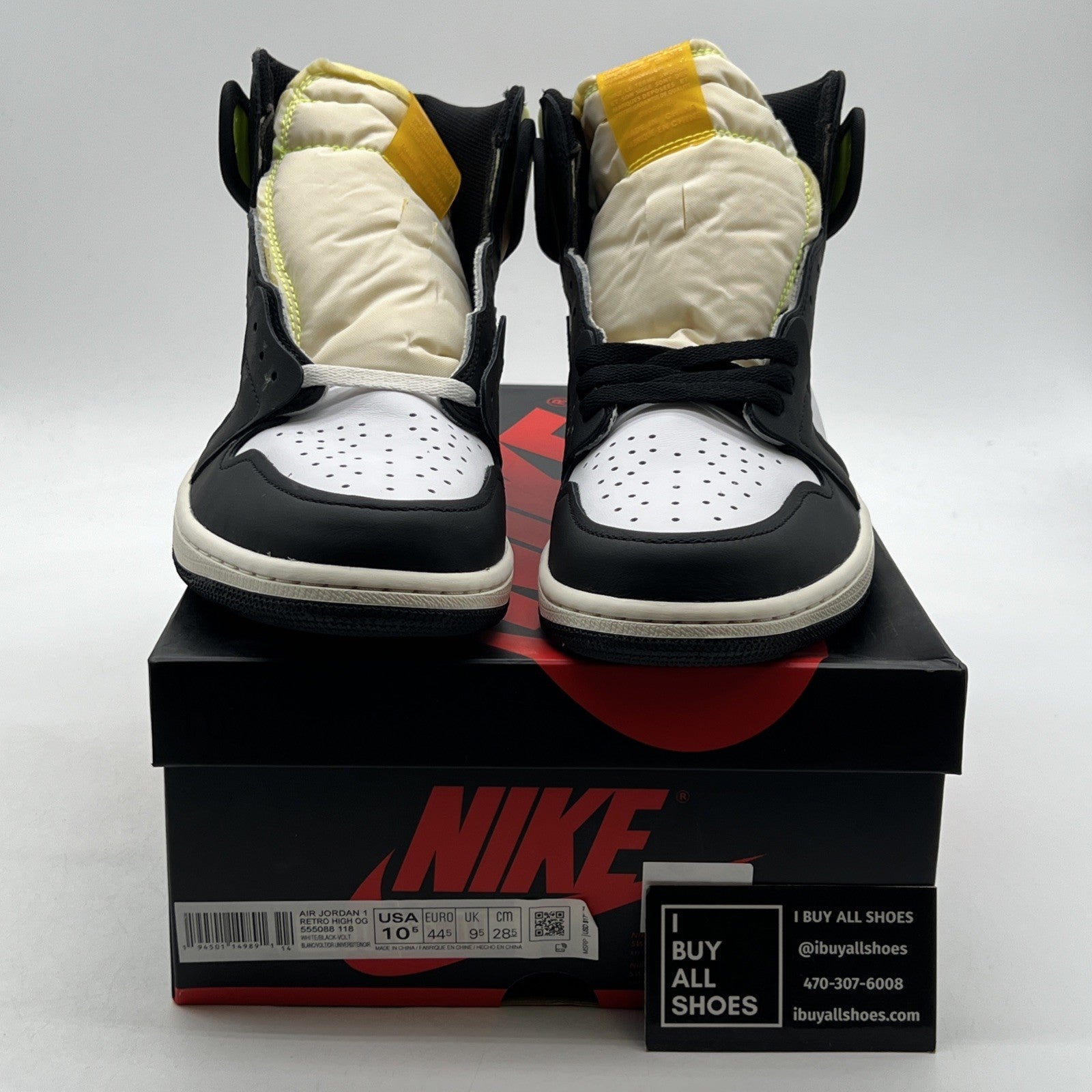 Size 10.5 - Air Jordan 1 Retro High OG Volt (555088-118)