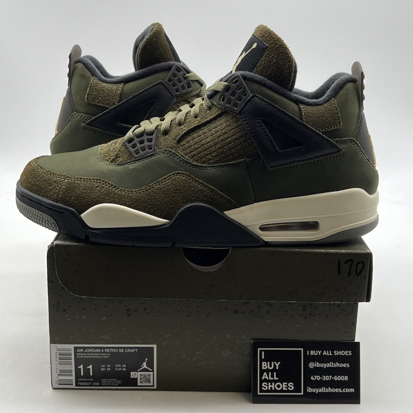 Size 11 - Air Jordan 4 SE Retro Low Craft - Olive (FB9927-200)