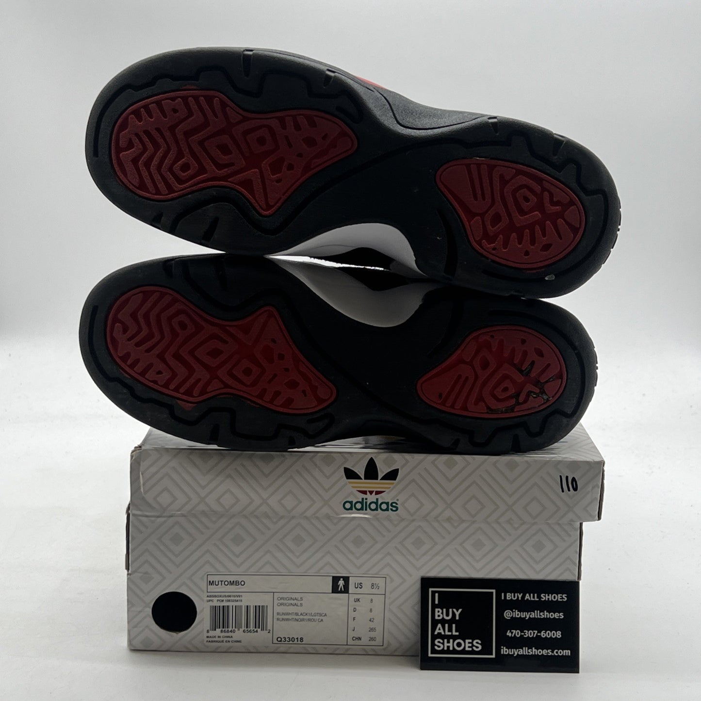 Size 8.5 - Adidas Mutombo Black High Top Retro Basketball Sneakers (Q33018)