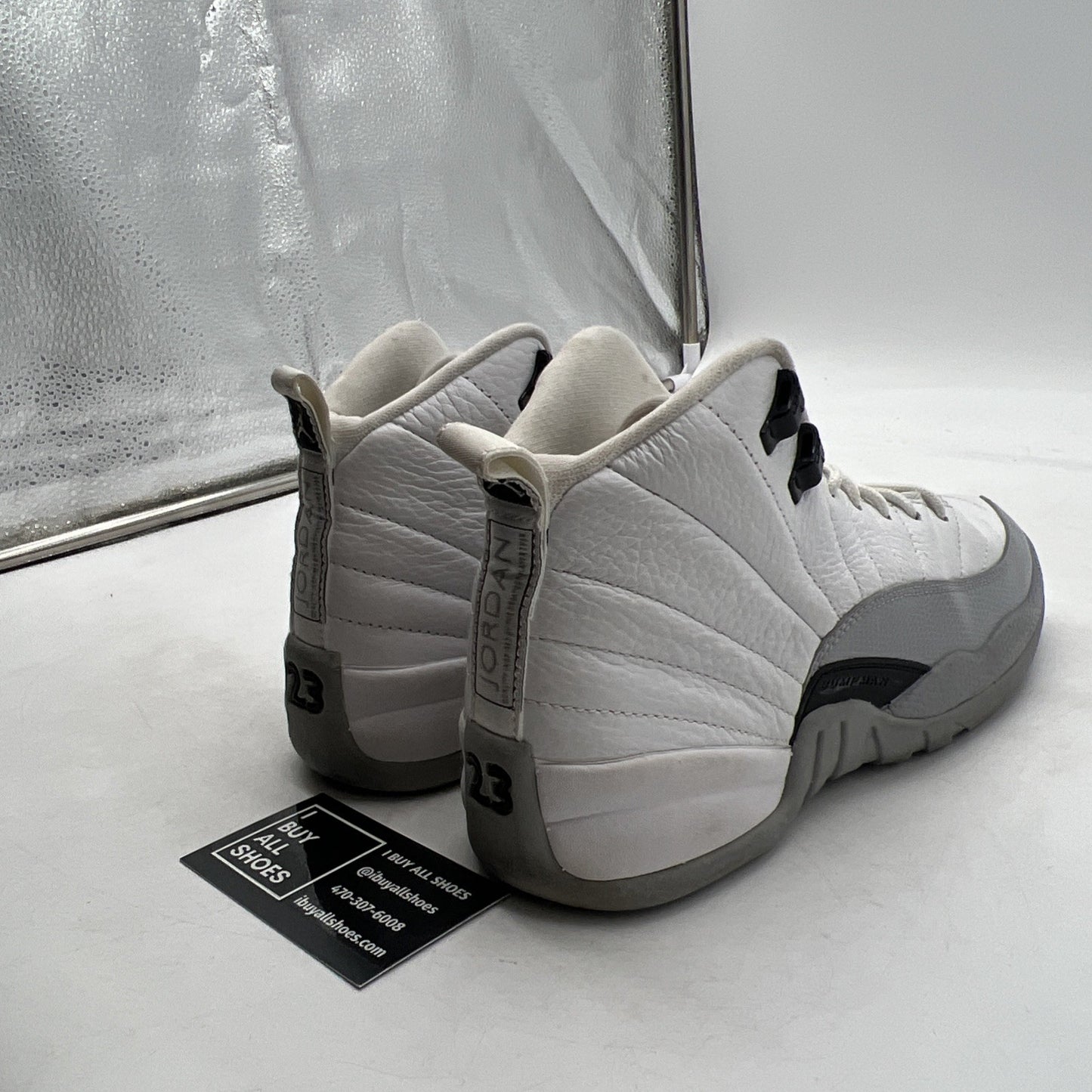 Size 5.5Y - Nike Air Jordan 12 Retro Wolf Grey White Black Leather (510815-108)