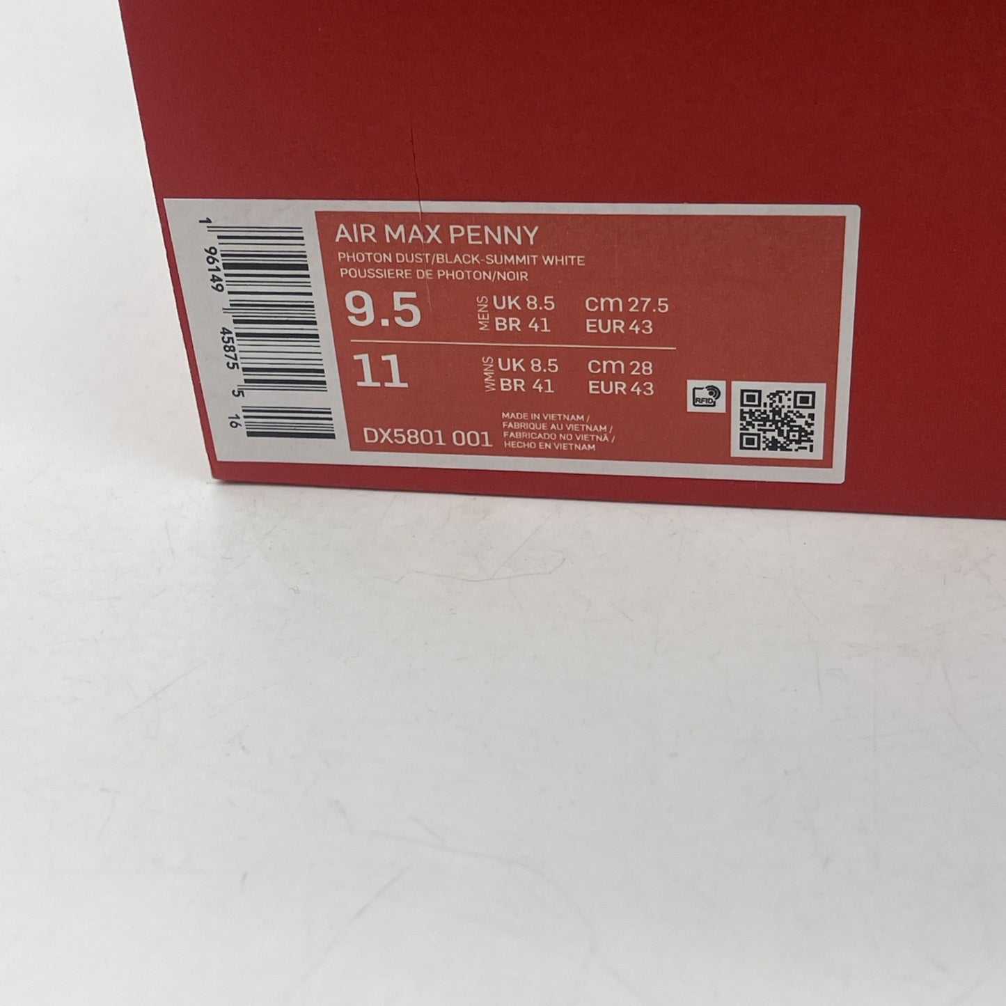 Size 9.5 - Nike Air Max Penny 1 Photon Dust Suede Leather (DX5801-001)