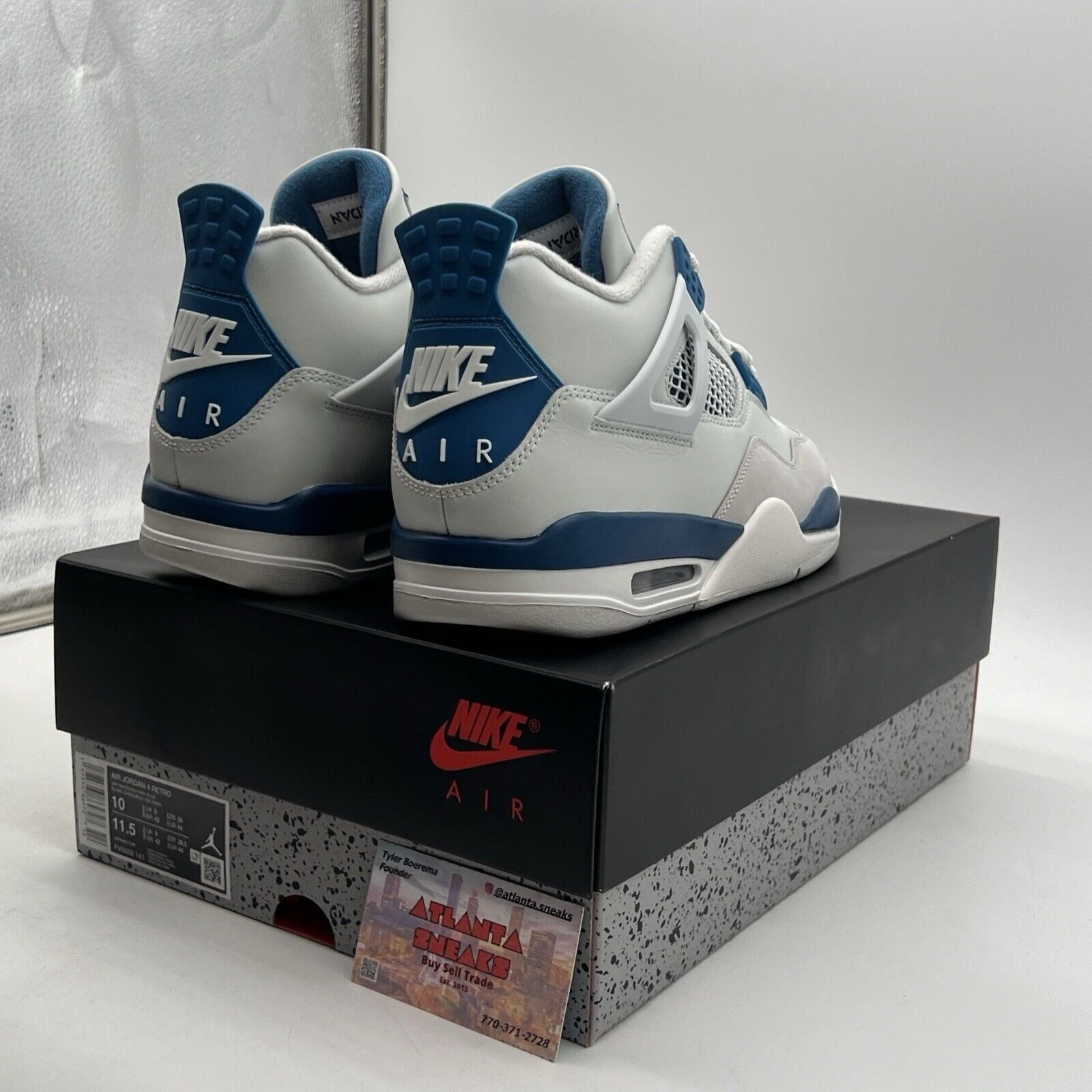 Size 10 - Air Jordan 4 Retro 2024 Military Blue White Leather (FV5029-141)