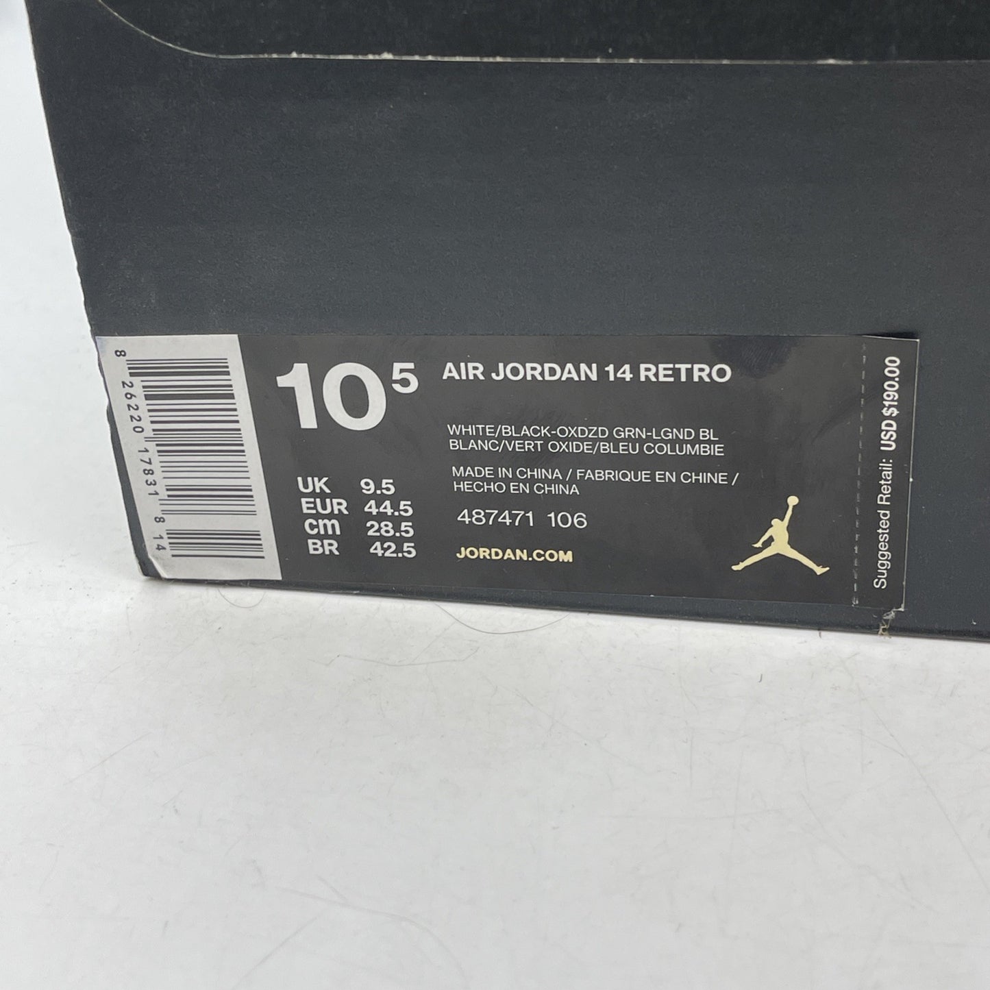 Size 10.5 - Air Jordan 14 Retro 2016 Oxidized Green (487471-106)