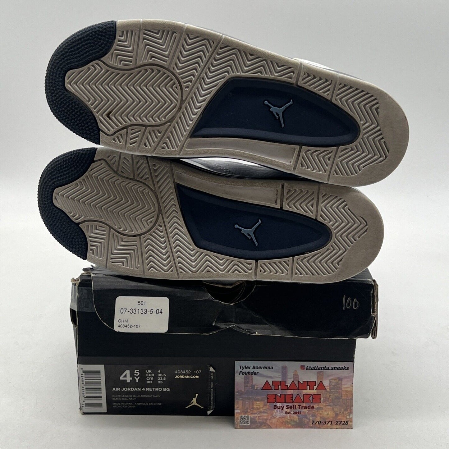 Size 4 (GS) - Jordan 4 Retro Low Legend Blue (408452-107)
