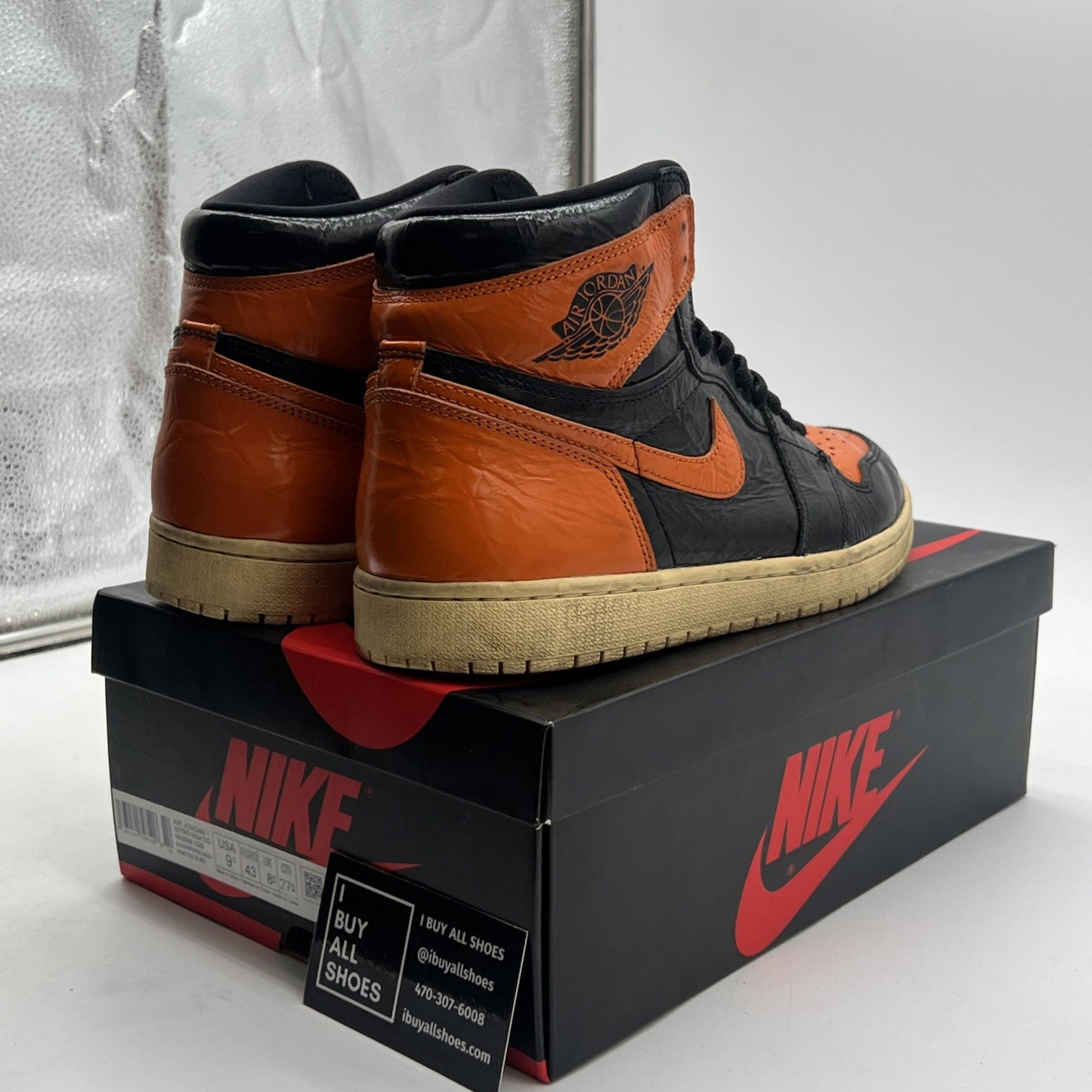 Size 9.5 - Air Jordan 1 Retro OG High Shattered Backboard 3.0 (555088-028)