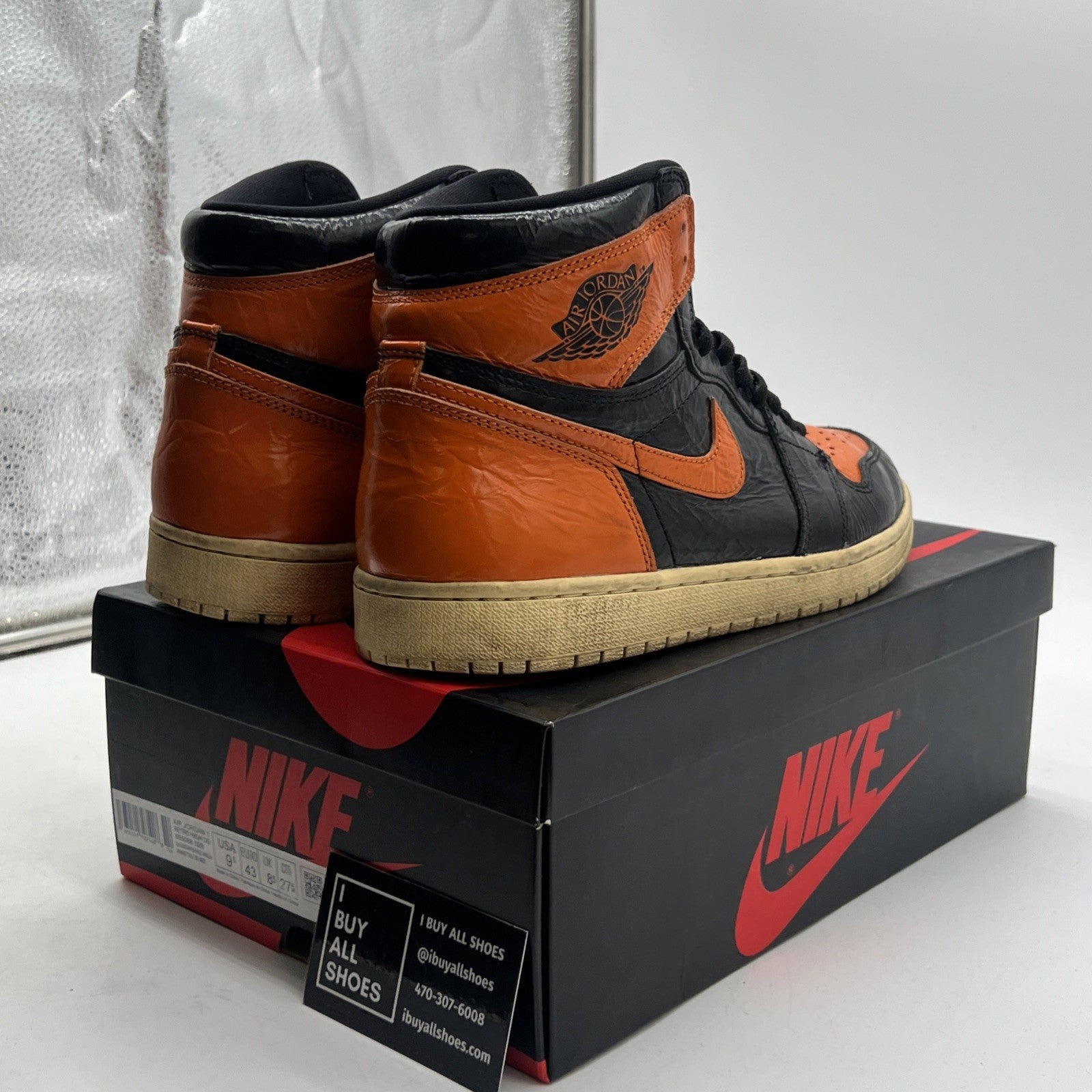 Size 9.5 - Air Jordan 1 Retro OG High Shattered Backboard 3.0 (555088-028)