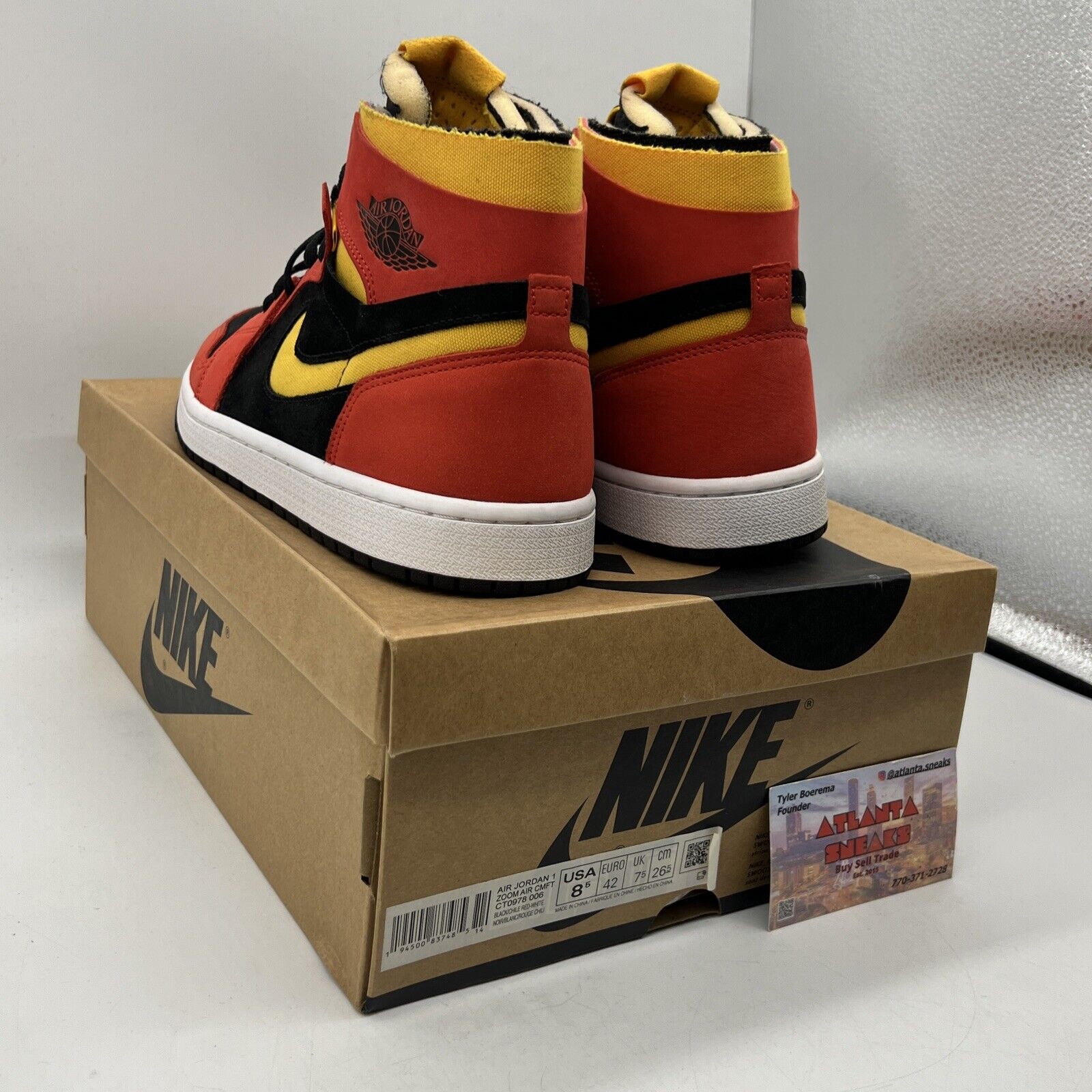 Size 8.5 - Air Jordan 1 Zoom Comfort Chile Red Black Red Yellow White Leather