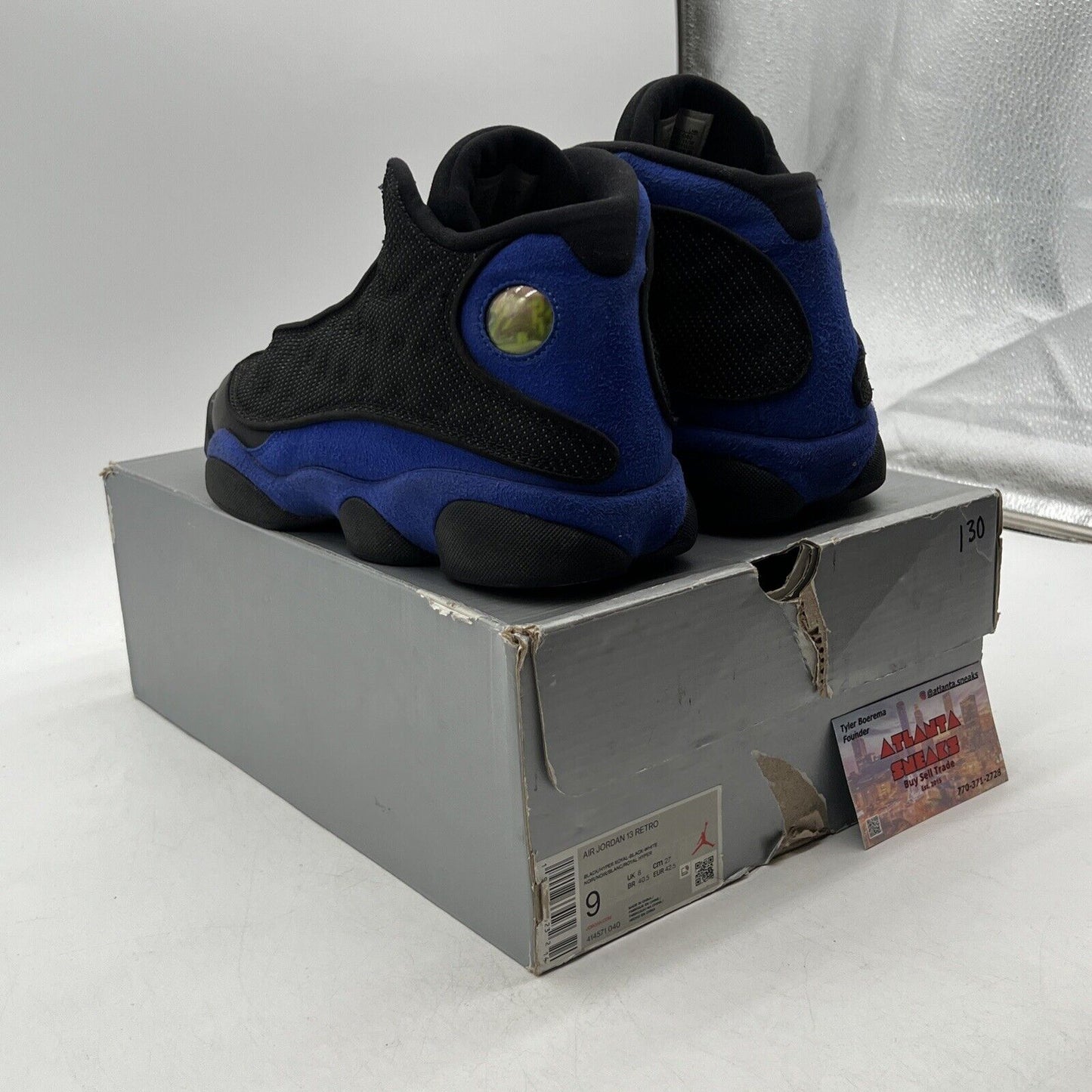 Size 9 - Jordan 13 Retro Hyper Royal 2020 Black Suede Leather (414571-040)