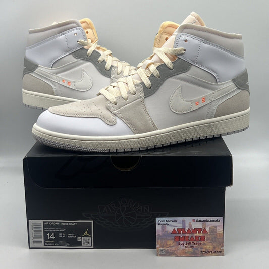 Size 14 - Jordan 1 Mid SE Craft White 2022 Brand New Og All